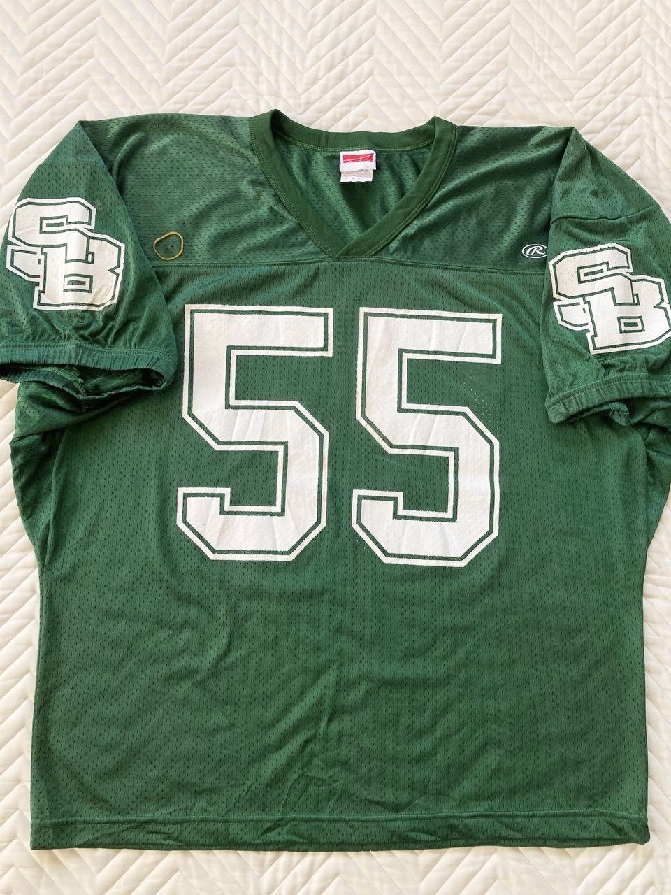 Vintage 🏈 Vintage 90s Rawlings Football Jersey - Green #55 Size US XL / EU 56 / 4 - 3 Thumbnail