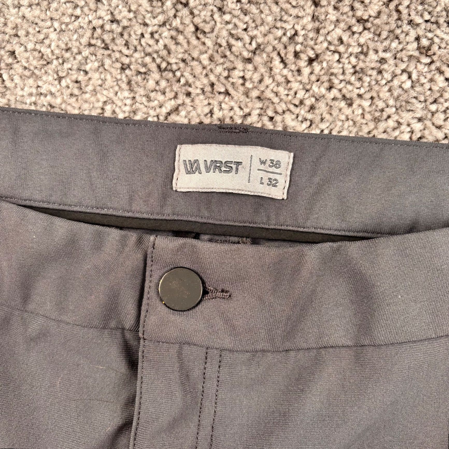 Vintage VRST Pants Mens Limitless 4 Way Stretch 38x30 Gray Chino Sport Casual Athletic Slim Tapered Inseam 30 Size US 38 / EU 54 - 2 Thumbnail
