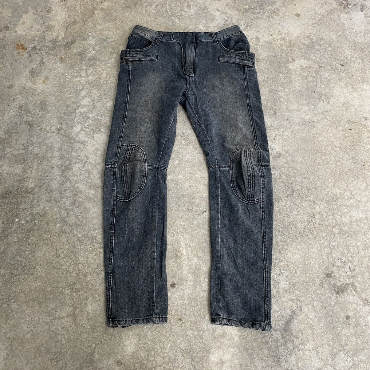 Balmain 2000’s Balmain Paris “Padded” Knee Biker Denim Jeans Size US 34 / EU 50 - 2 Thumbnail