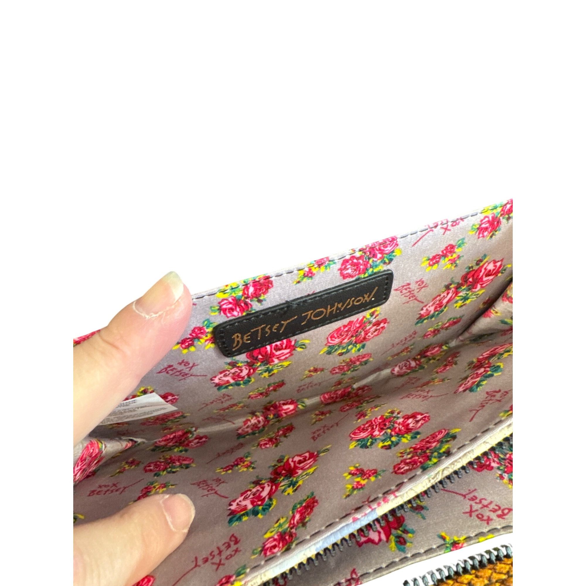 Betsey Johnson Betsey Johnson Floral Snakeskin Crossbody Clutch Purse SKU 7 Size ONE SIZE - 12 Thumbnail