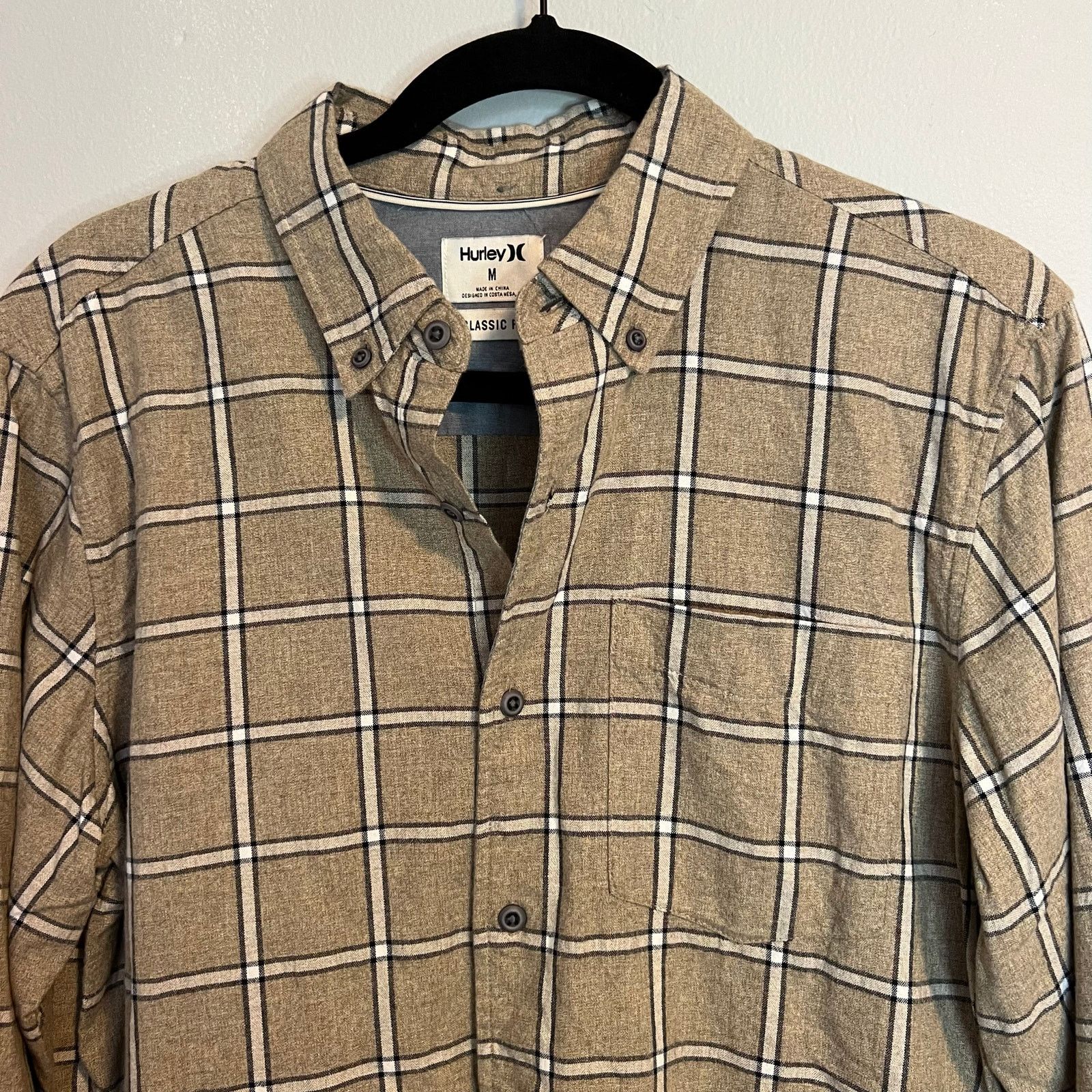 Hurley Hurley Plaid Tan Flannel Button Up Casual Shirt Mens Size M Size US M / EU 48-50 / 2 - 5 Thumbnail