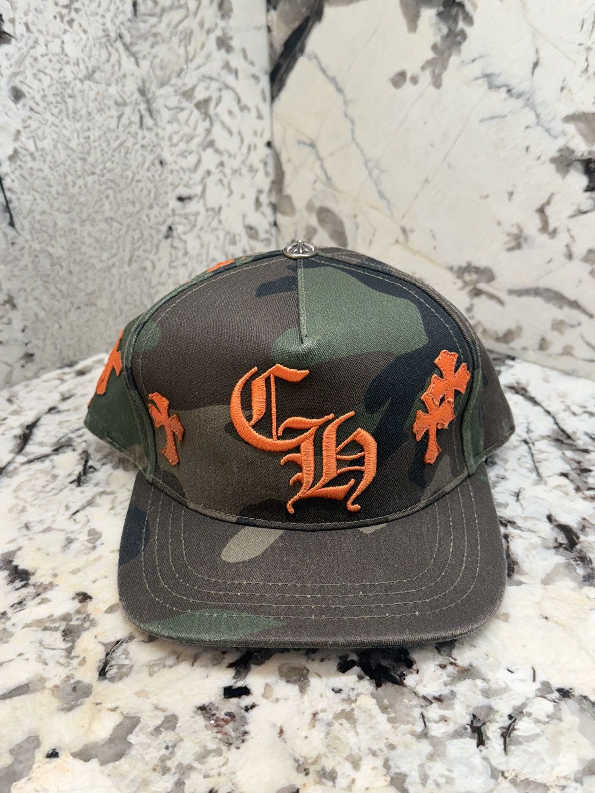 Chrome Hearts Chrome Hearts Cross Patch Hat Camo Orange Baseball Cap Size ONE SIZE - 1 Thumbnail