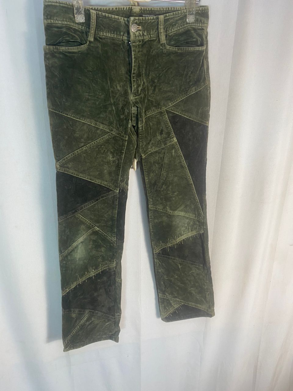 Tornado Mart Tornado mart femme velvet patchwork pants size 29-30 Size 29" - 4 Thumbnail