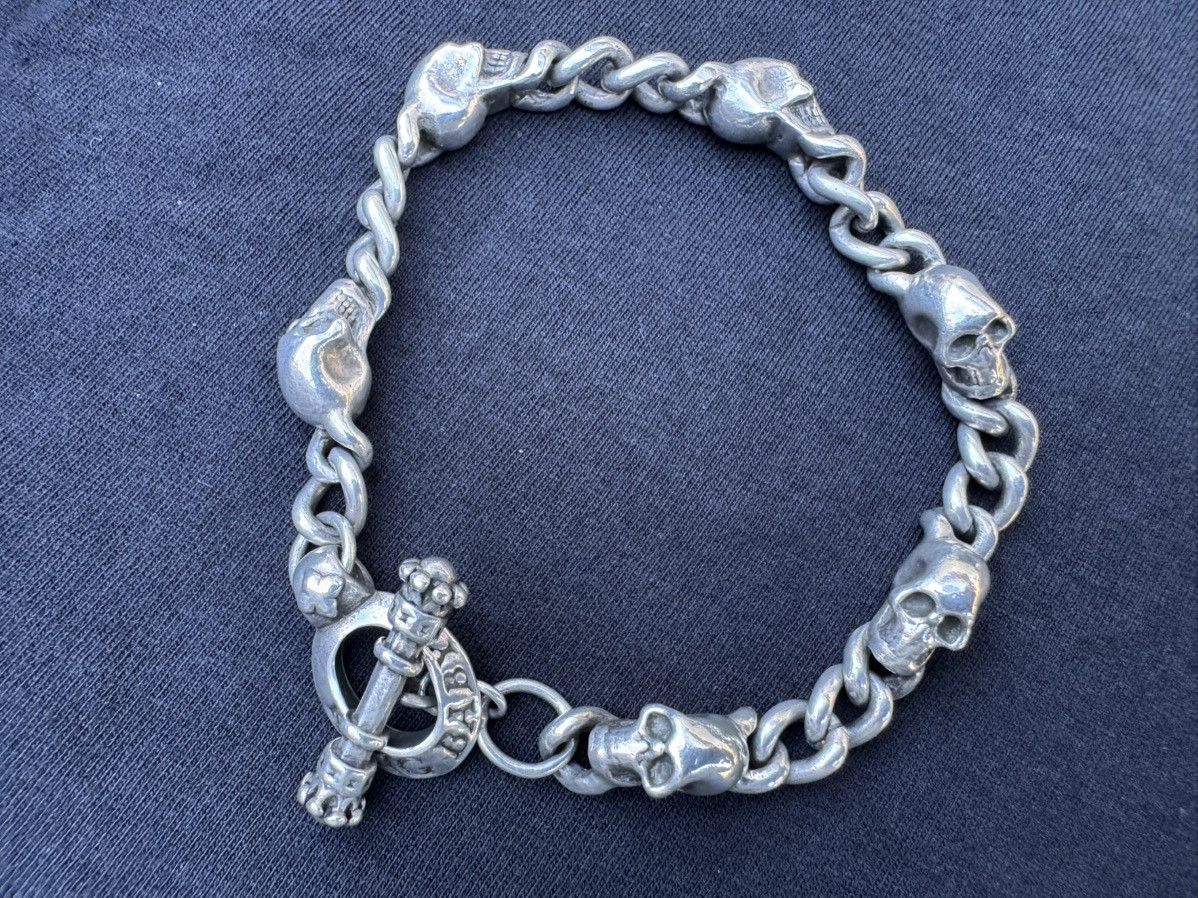 King Baby Studio KING BABY STUDIO 9" Small Skull Link Bracelet - .925 Silver Size ONE SIZE - 12 Thumbnail