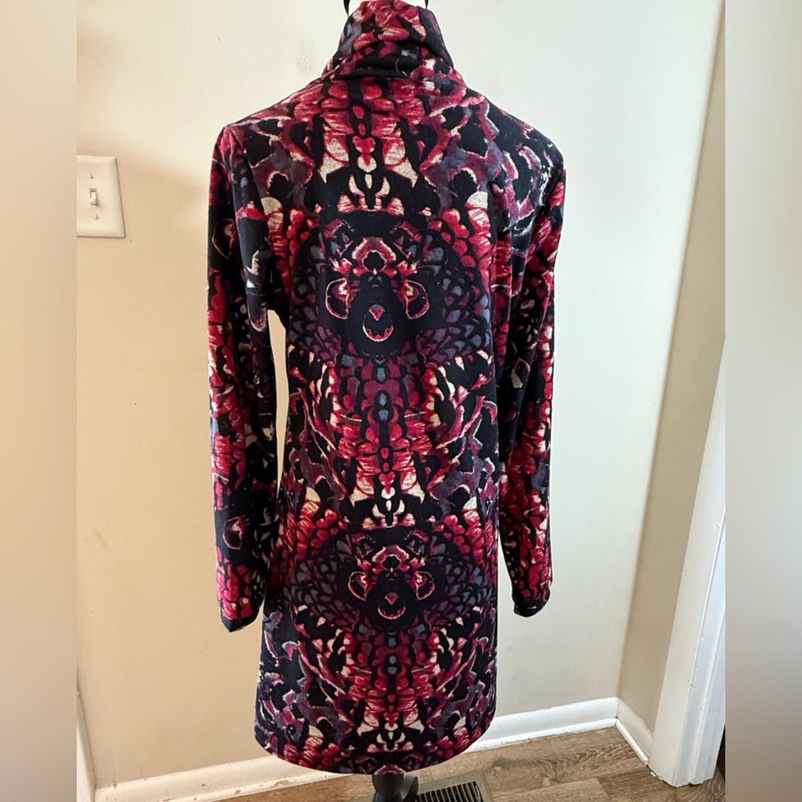 Other Como No? Floral abstract turtleneck shift midi dress SZ M Size M / US 6-8 / IT 42-44 - 4 Thumbnail