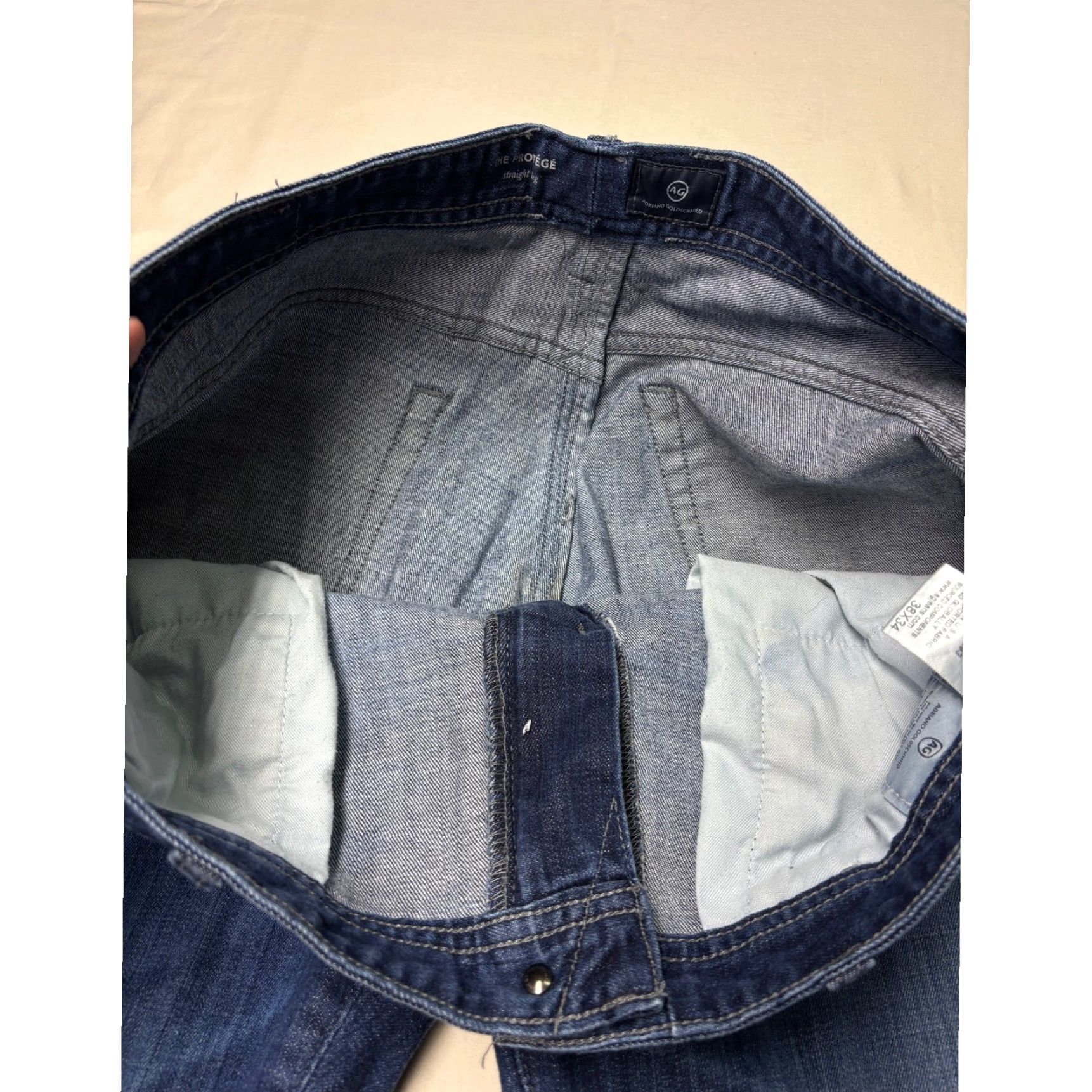 Vintage AG Adriano Goldschmied The Protégé Jeans Men's 38x30 Straight Leg Dark Wash Size US 38 / EU 54 - 4 Thumbnail