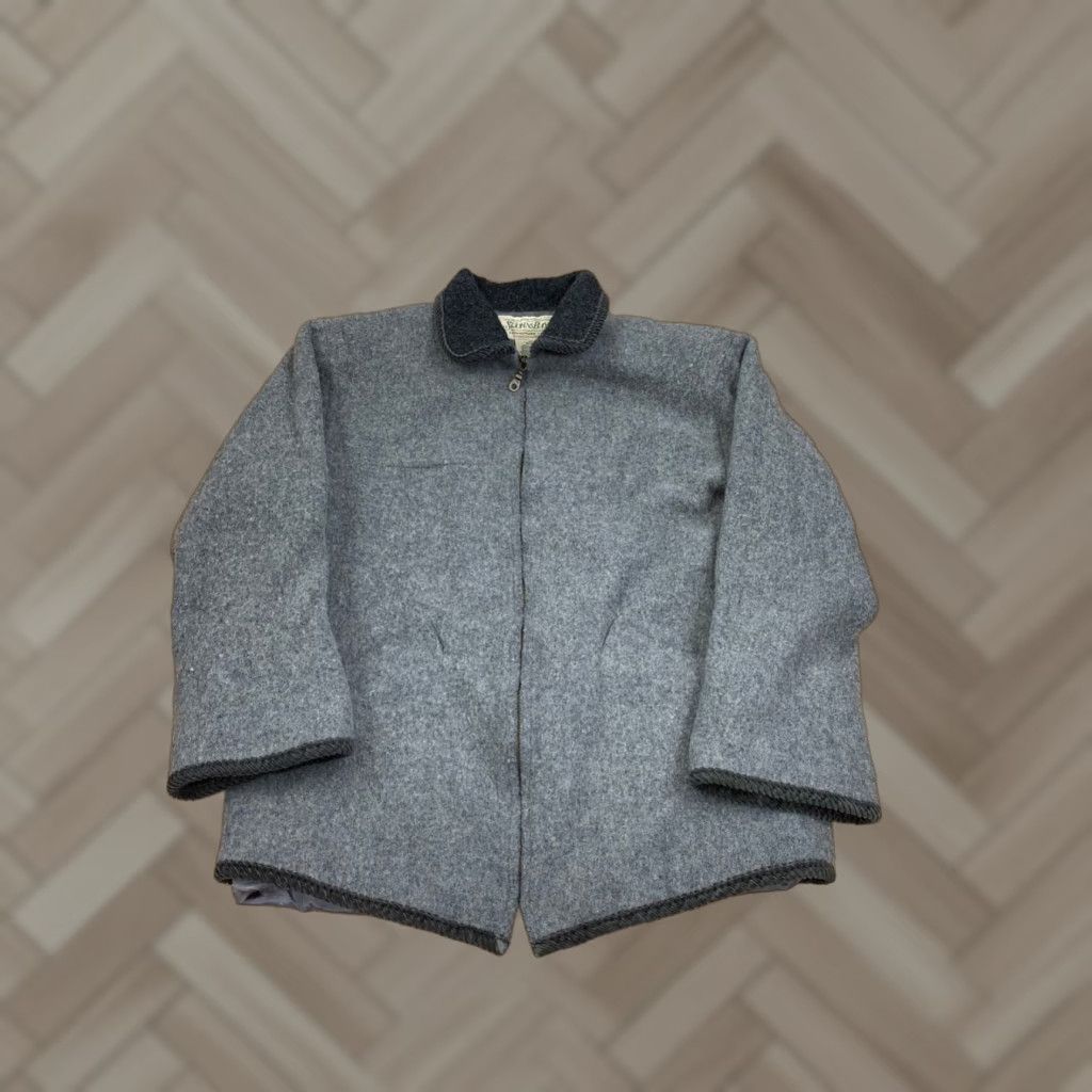 Vintage VINTAGE St. John's Bay Jacket Womens 10P Petite Gray Wool Blend Zip Collared #8086 Size L / US 10 / IT 46 - 1 Thumbnail