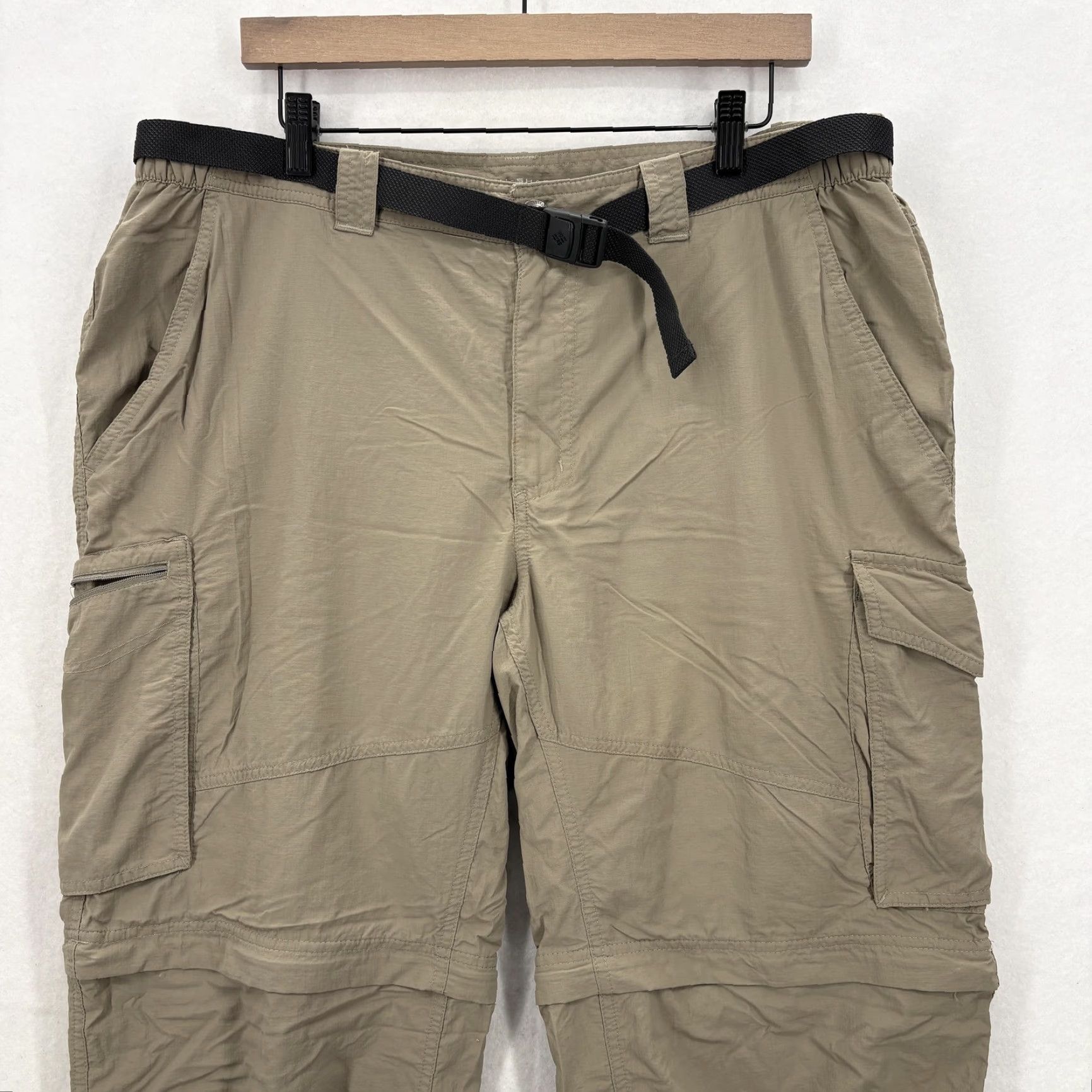 Vintage Columbia Omni-Shade Cargo Pants Mens 38x32 Beige Convertible Hiking Nylon Belt Size US 38 / EU 54 - 2 Thumbnail