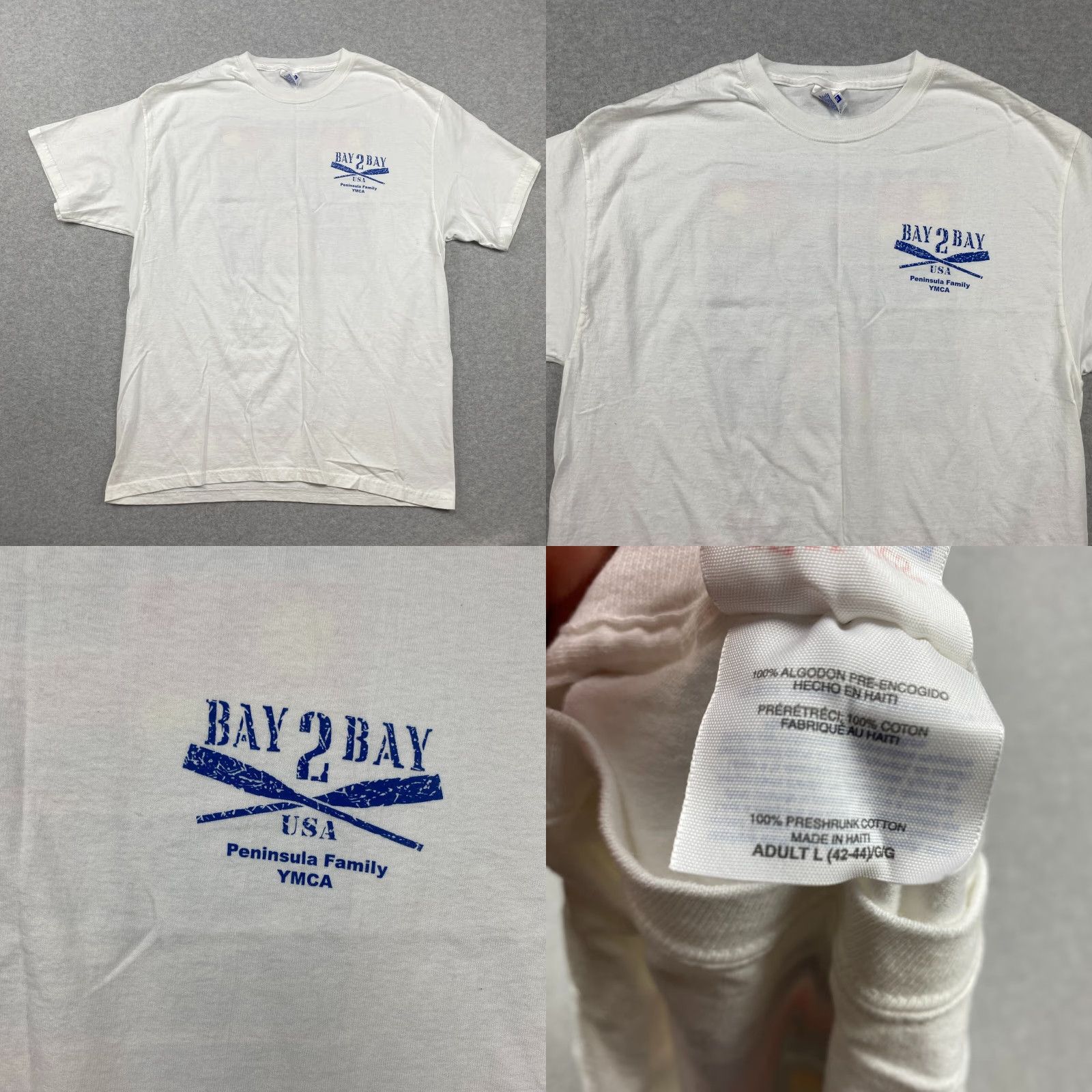 Hanes VINTAGE Hanes YMCA Shirt Mens L Double-Sided White Cotton Blend 2 Bay Logo 90s Y2K Mens Size US L / EU 52-54 / 3 - 8 Thumbnail