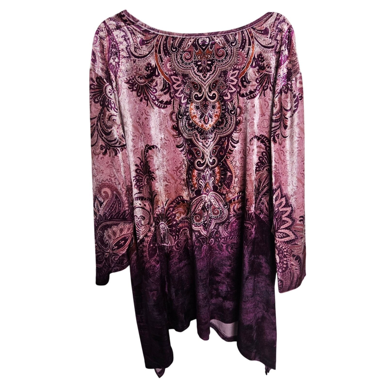 AVA CATHERSIDE Catherines Blouse Velvet Vneck Shirt Pink Purple Women 4X Size 4XL / US 24-26 - 7 Thumbnail