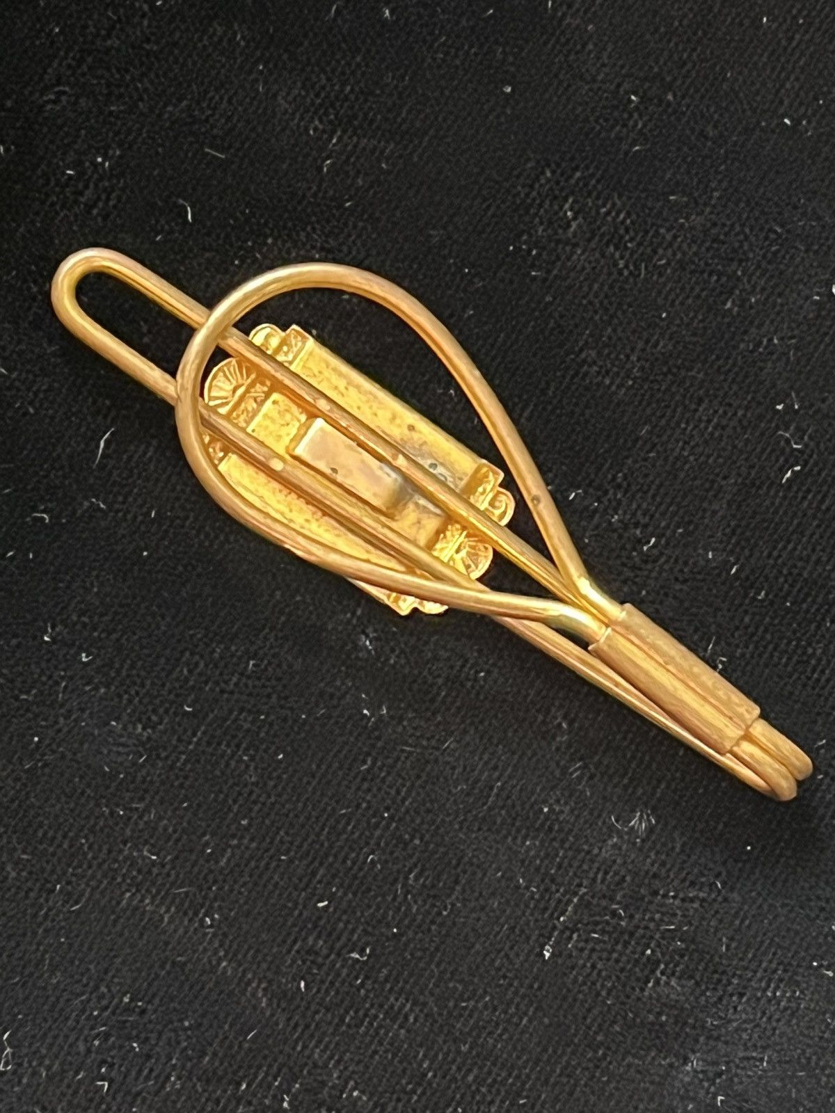 Other Vintage 50s 60s Gold Tone Tie Clip Initial N Mother Pearl Size ONE SIZE - 3 Thumbnail