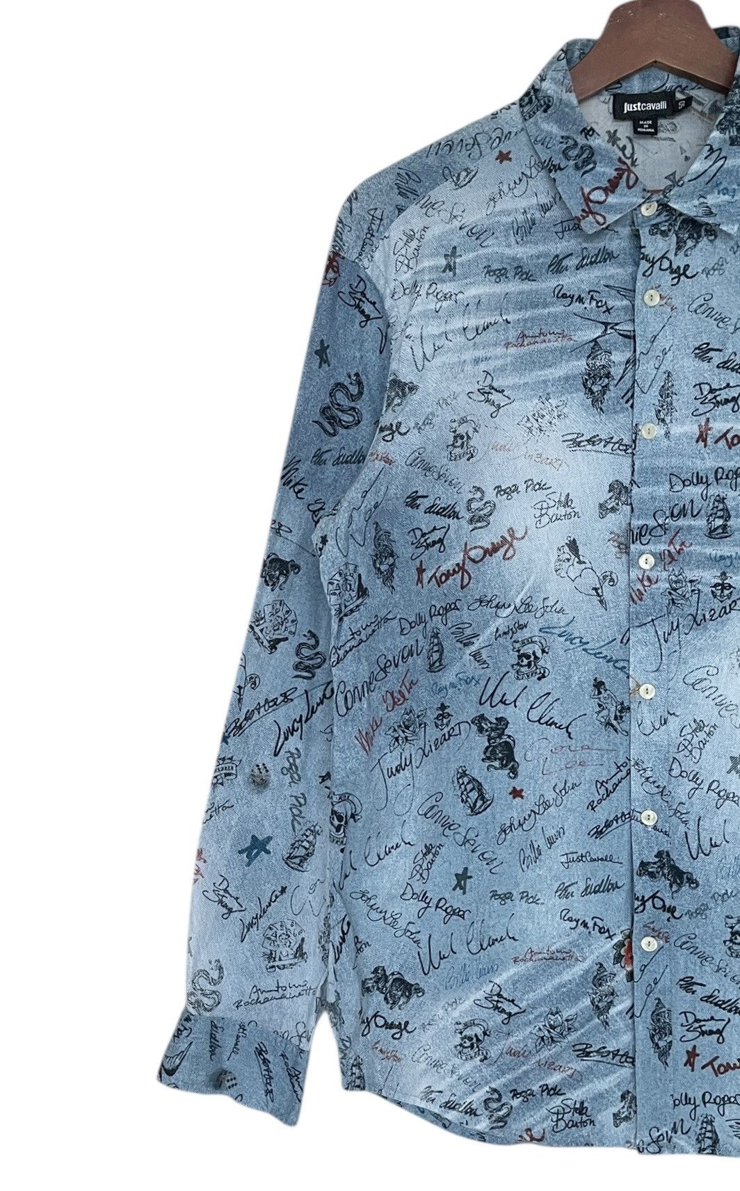 Just Cavalli × Vintage Vintage Brand Just Cavalli Full Print Shirt 2000s Size US L / EU 52-54 / 3 - 3 Thumbnail