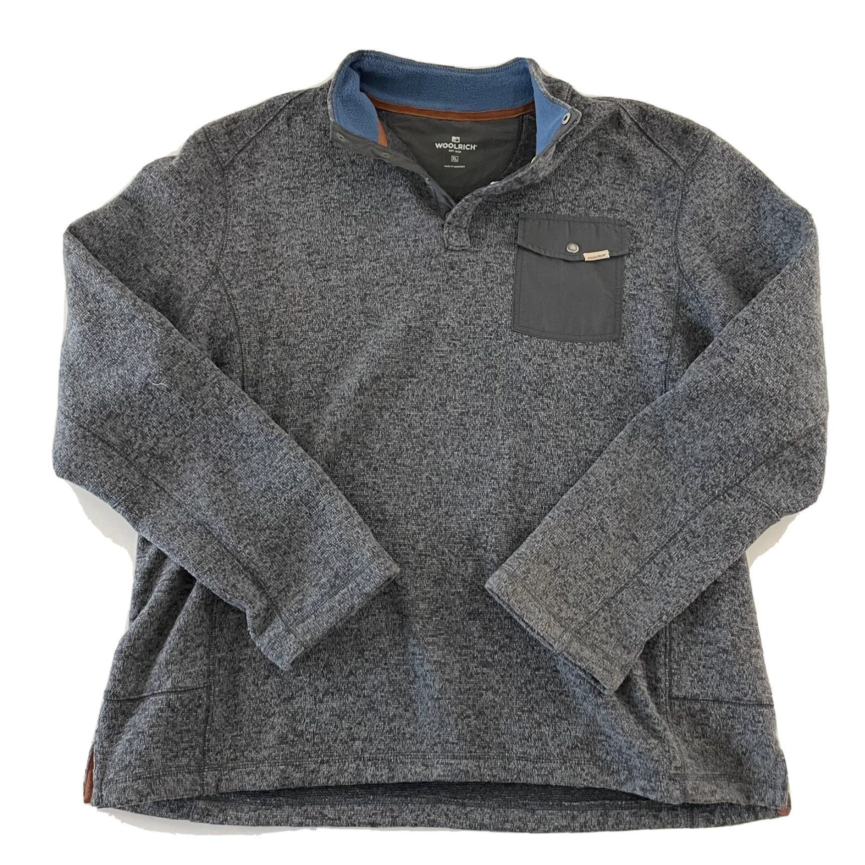 Vintage Woolrich Pullover Jacket Snap Button Fleece Gray XL Mens Size US XL / EU 56 / 4 - 2 Thumbnail