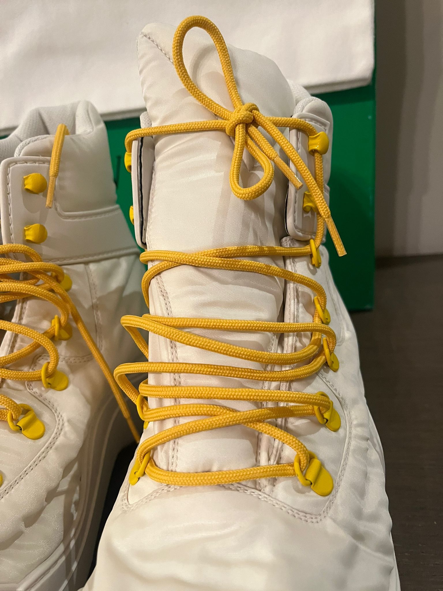 Bottega Veneta o1rshd1 Puddle Bomber Boots in String / Egg Yolk Size US 13 / EU 46 - 13 Thumbnail