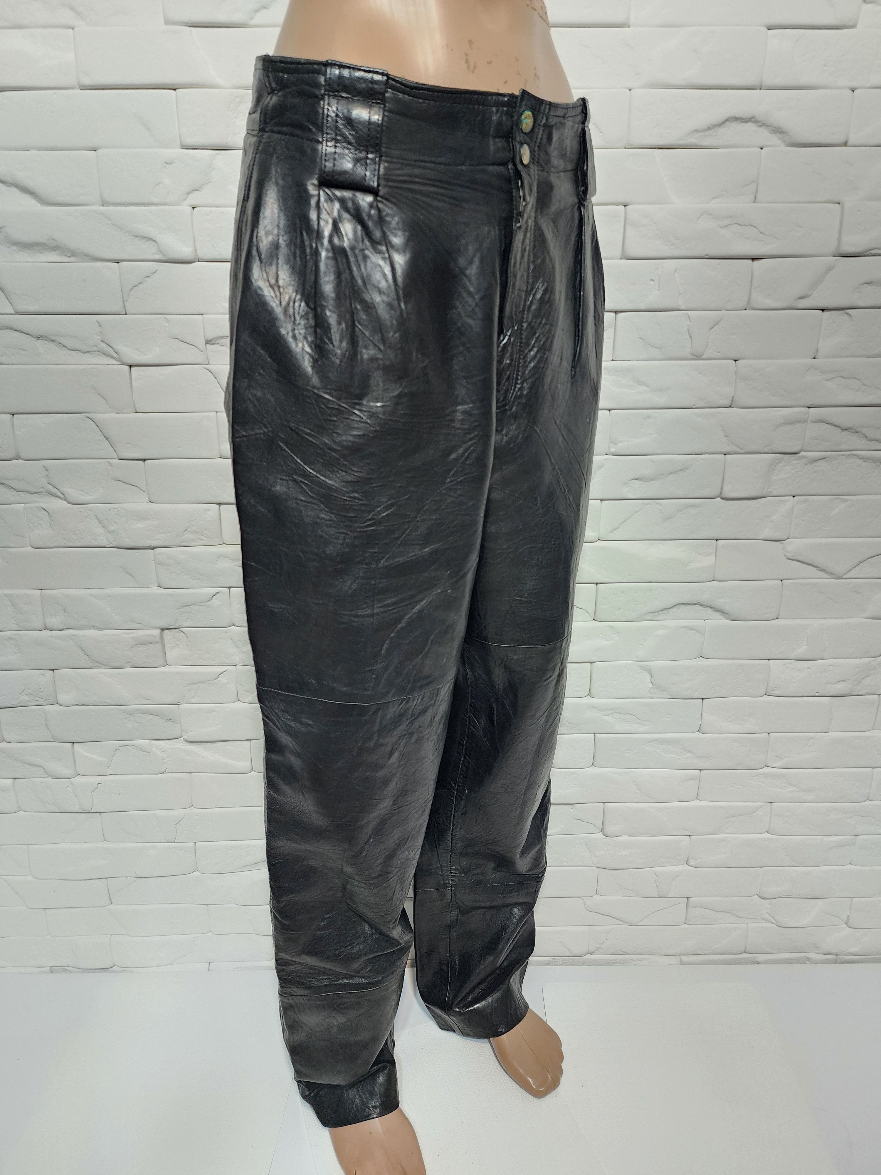Genuine Leather Black leather men's pants. Size US 29 - 3 Thumbnail