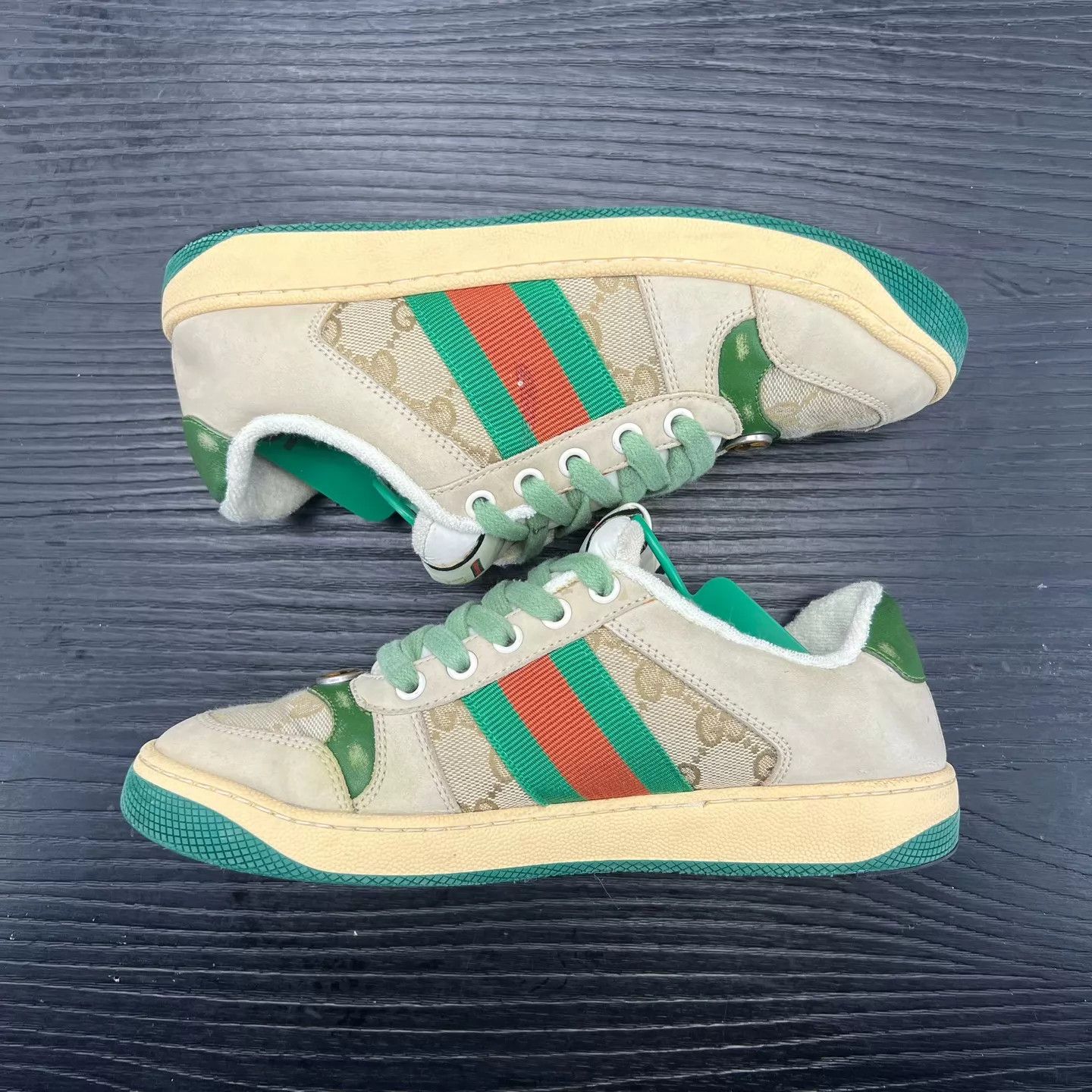 Gucci Gucci Dirty Sneakers Gray Green 36.5 Original Box Size US 6 / IT 36 - 2 Thumbnail
