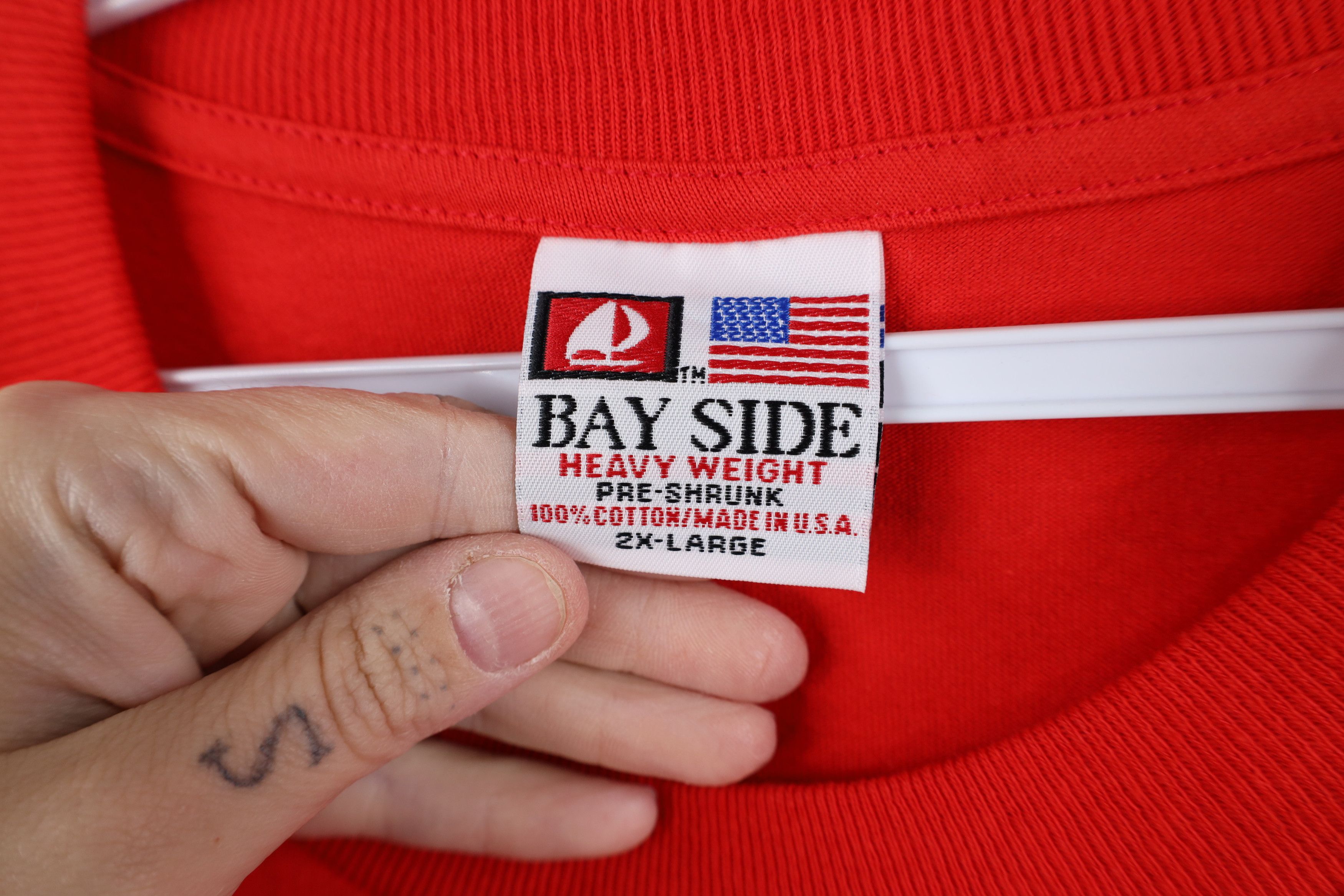 Vintage Vintage 90s Streetwear Long Sleeve T-Shirt Cotton Red USA Size US XXL / EU 58 / 5 - 5 Thumbnail