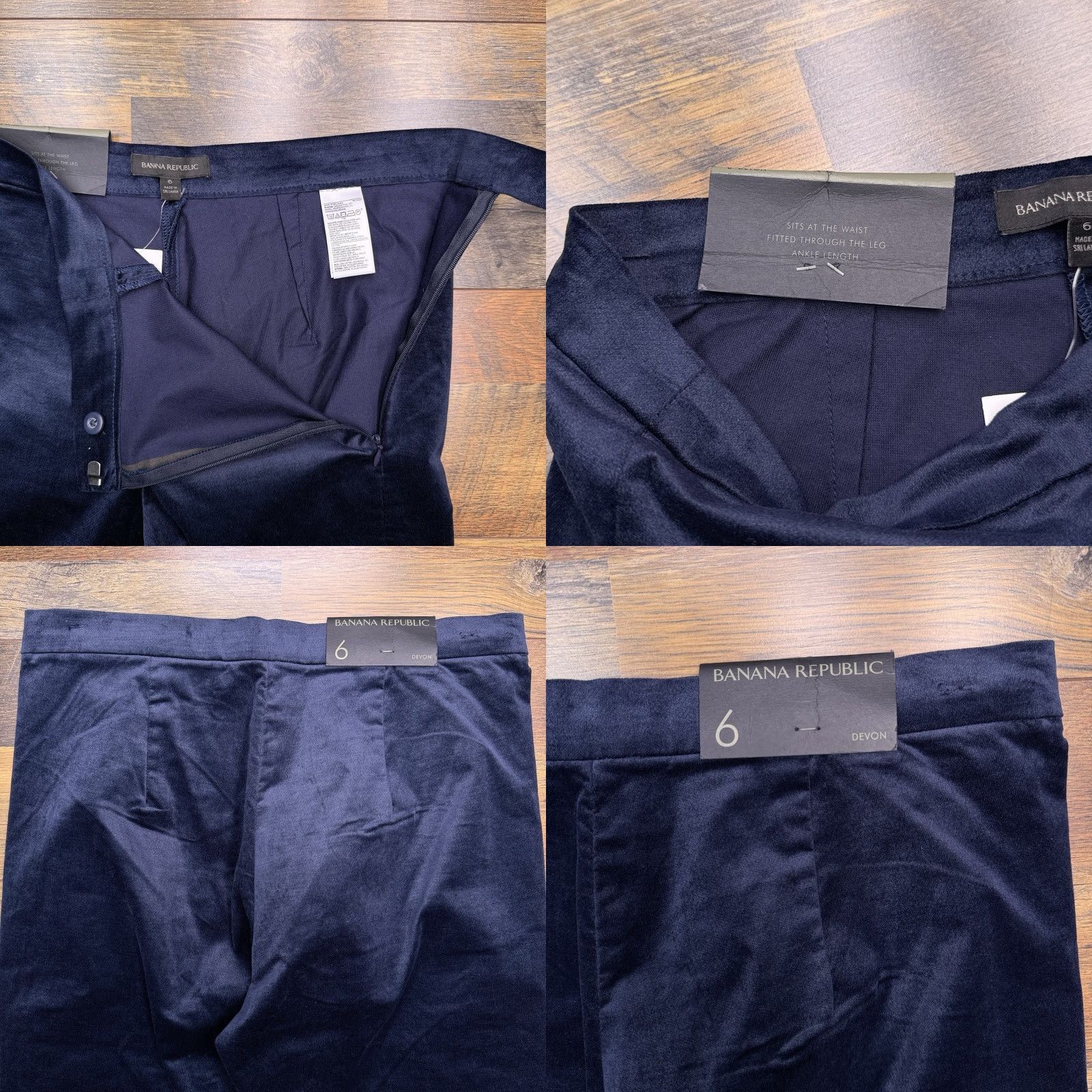 Banana Republic Banana Republic Devon Ankle Pants Womens 6 Blue Velvet Stretch New Size 28" / US 6 / IT 42 - 8 Thumbnail