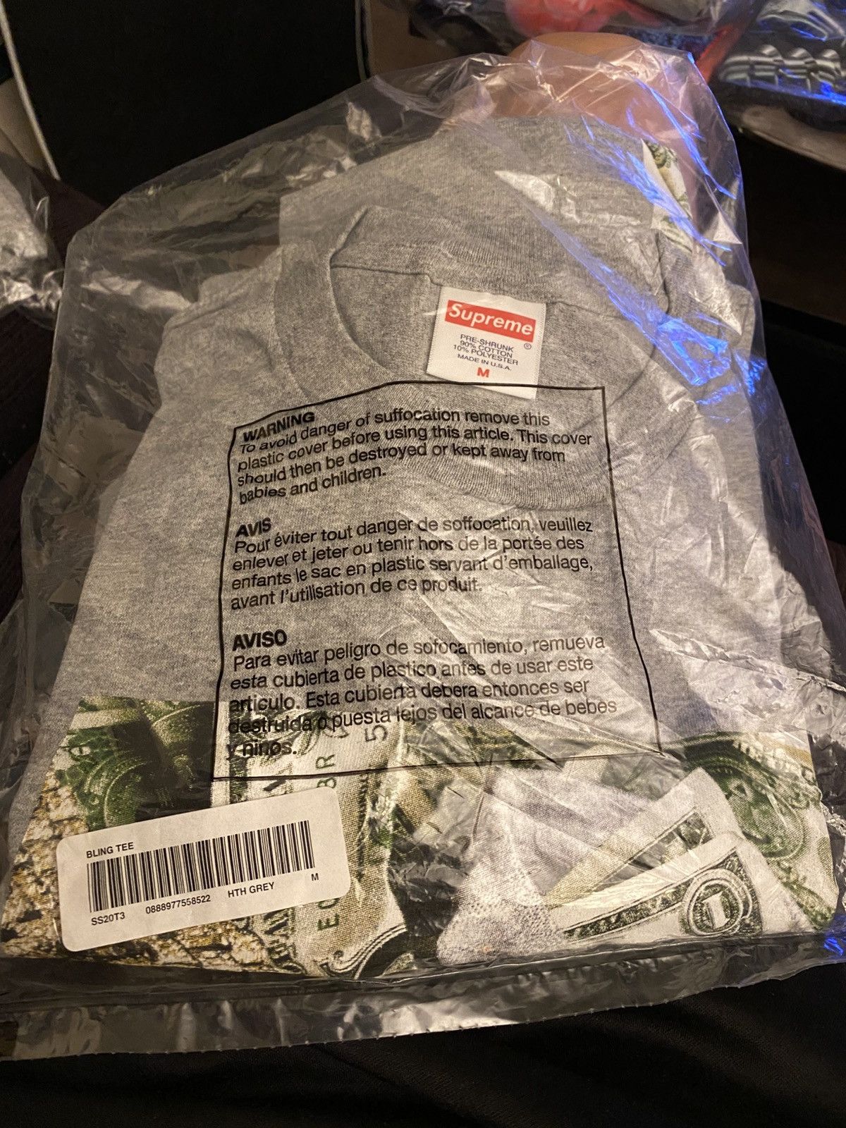 Supreme Supreme Bling Tee Heather Gray Size M Size US M / EU 48-50 / 2 - 2 Thumbnail