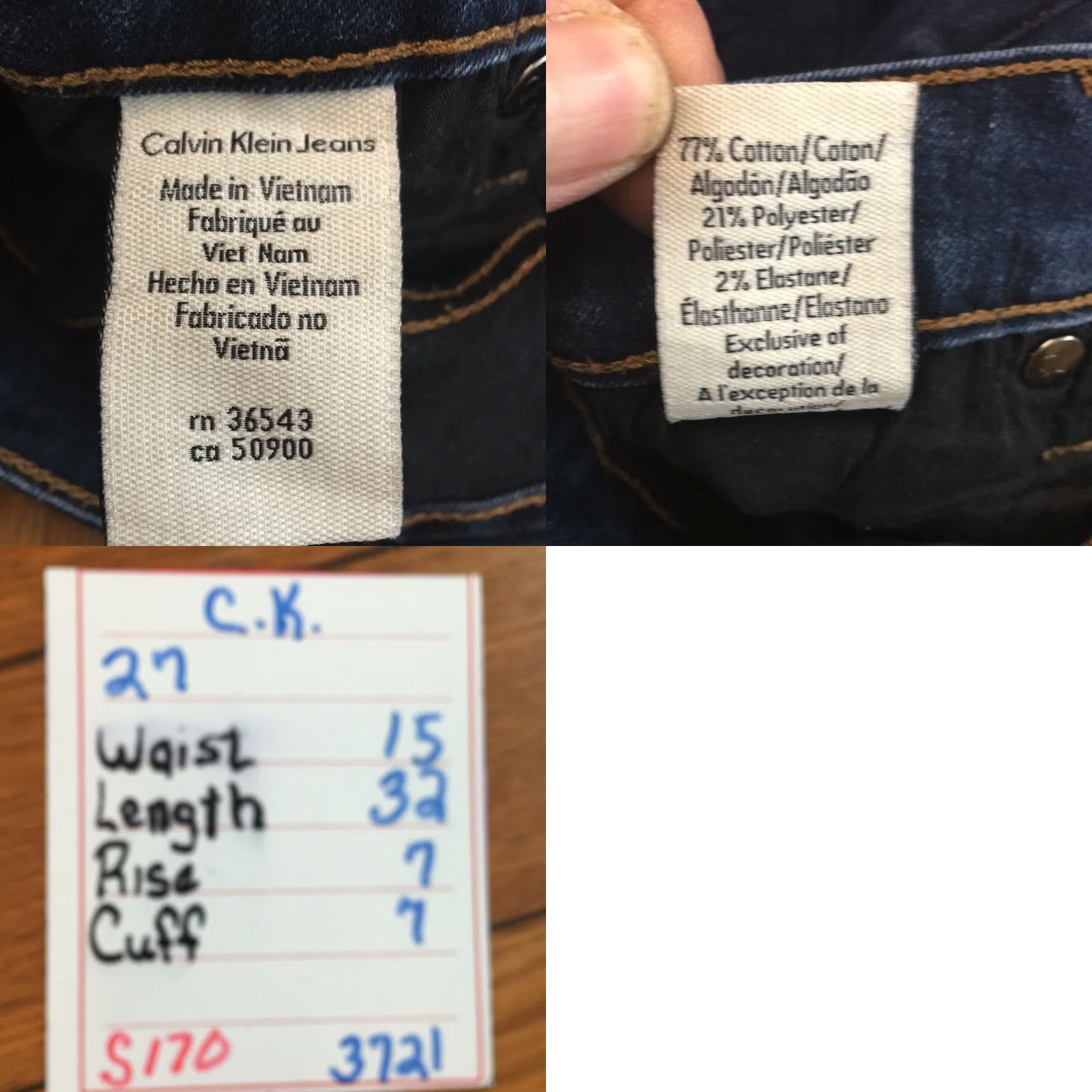 Calvin Klein Calvin Klein Jeans Women's Regular Denim Blue 30x32 Stretch Flat Front 5-Pocket Classic Straight Model Ultimate Skinny Size 27 Size 27" / US 4 / IT 40 - 8 Thumbnail