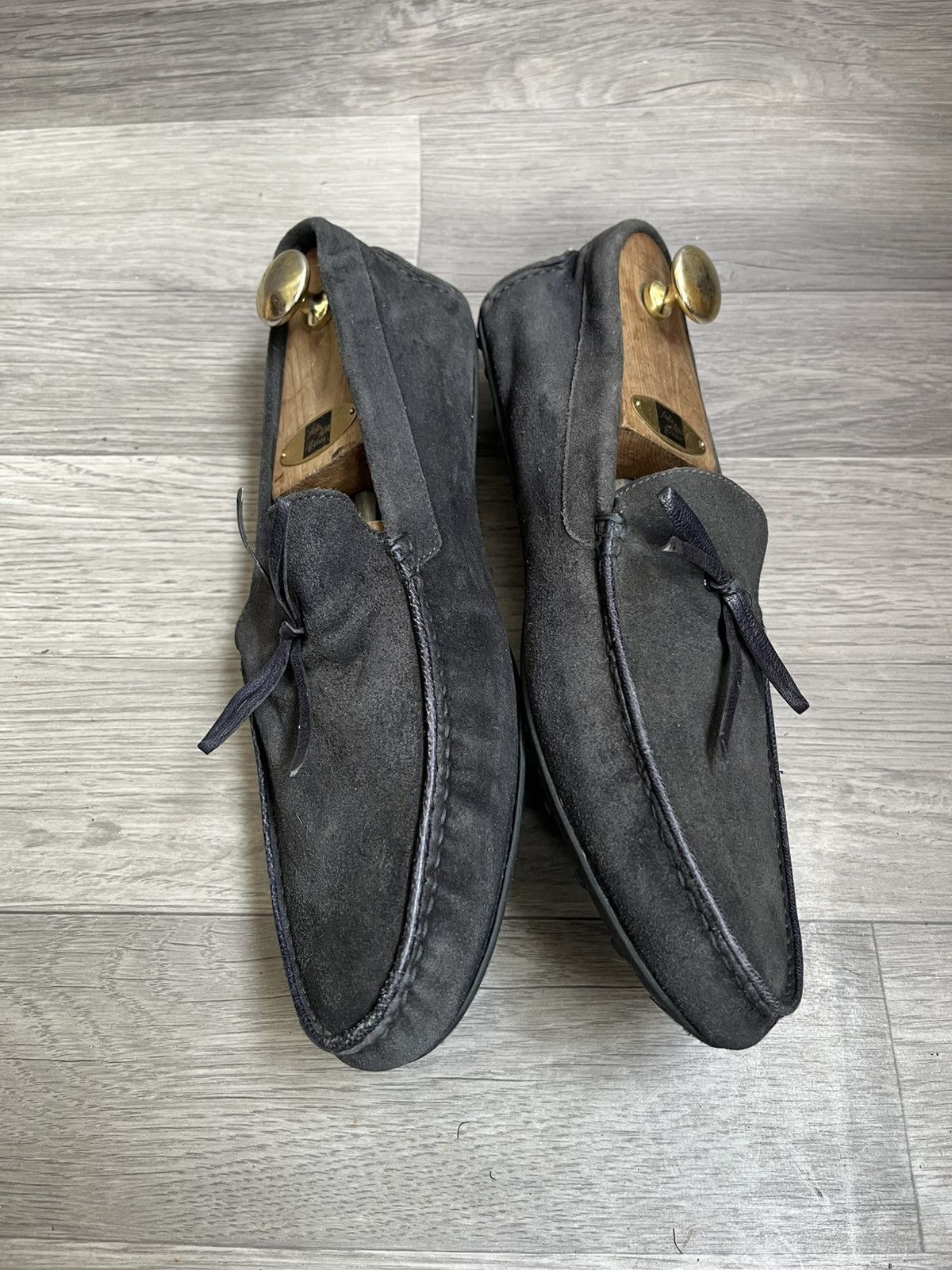 John Lobb John lobb navy blue suede penny loafer Size US 11.5 / EU 44-45 - 8 Thumbnail