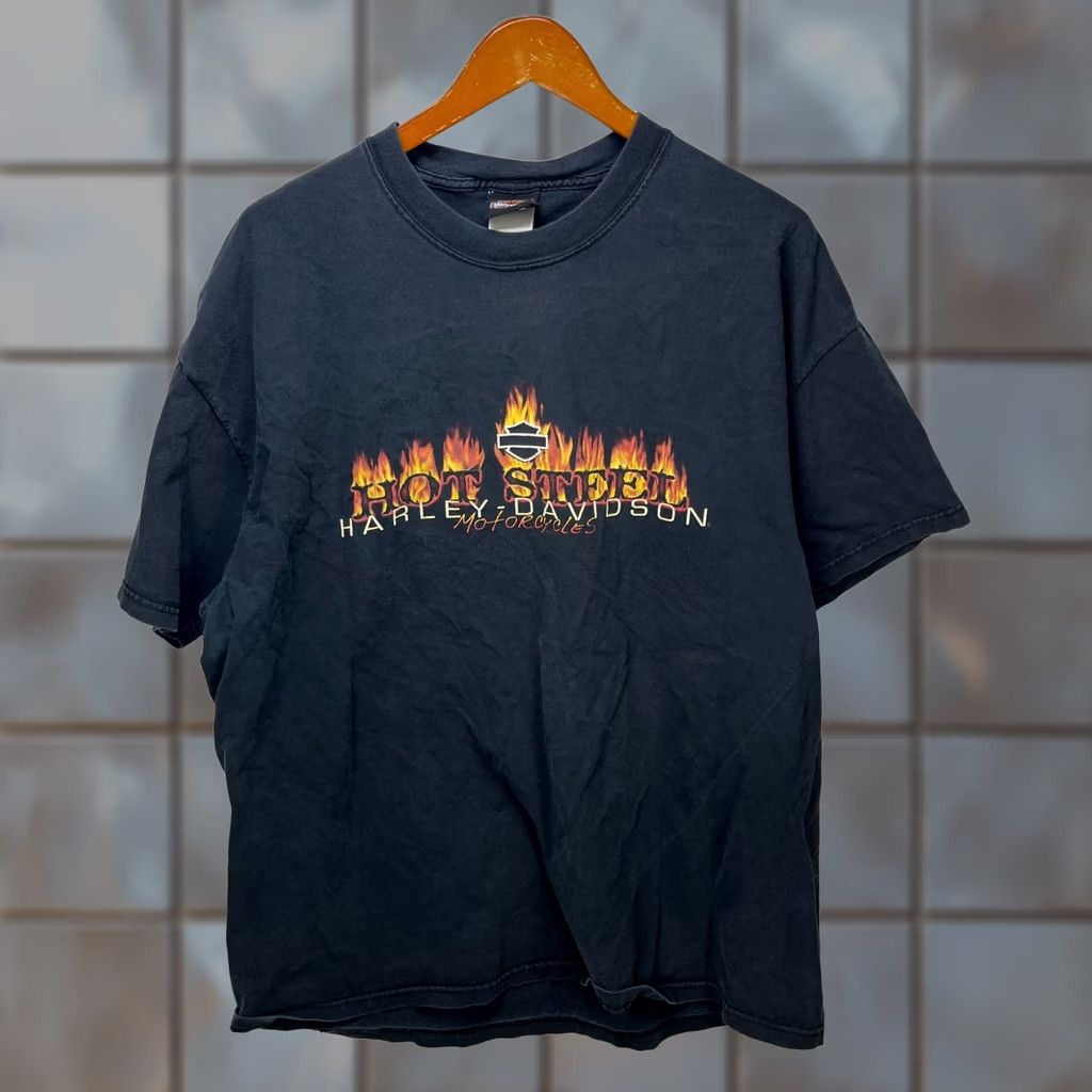 Harley Davidson Vintage Harley-Davidson T Shirt 2XL Black Graphic Print Crew Neck Short Sleeve Mens Outdoors 90s Skull Fire Irons δο Size US XXL / EU 58 / 5 - 1 Thumbnail