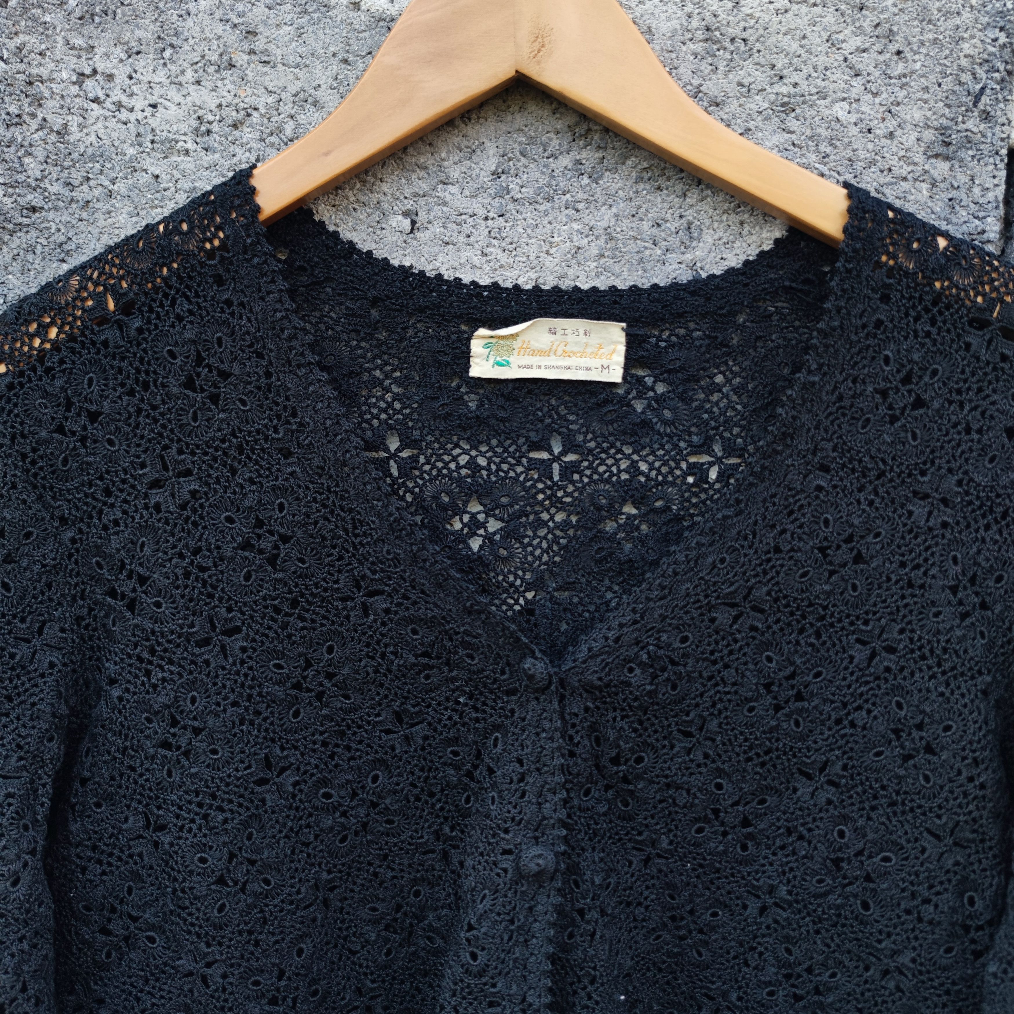 Vintage Vintage Shanghai Cotton Crochet Cardigan Size M / US 6-8 / IT 42-44 - 6 Thumbnail