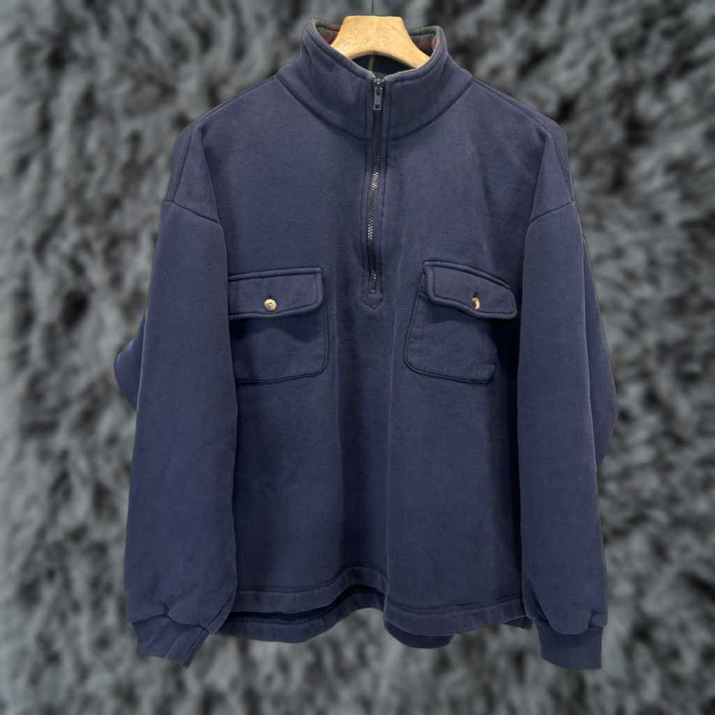 Nautica VINTAGE Nautica Sweatshirt 1/4 Zip Navy Mens Large 2 Pocket Boxy 90s Size US L / EU 52-54 / 3 - 1 Thumbnail