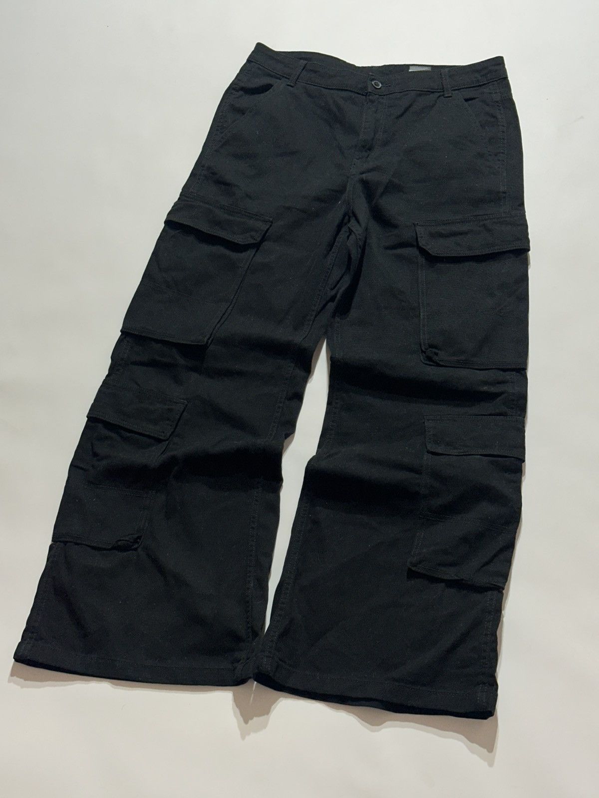 Japanese Brand Black Baggy Multi-Pocket Cargo Pants Size US 32 / EU 48 - 2 Thumbnail