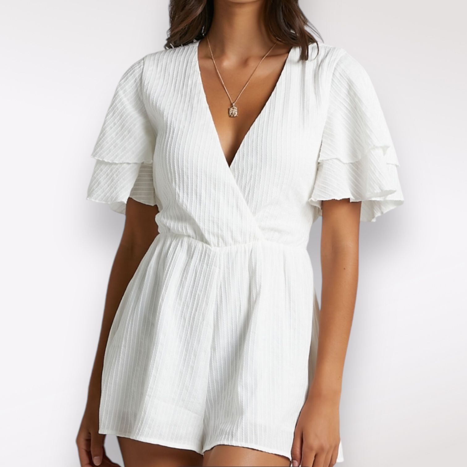 Designer Showpo Runaway Girl Romper Playsuit Ruffle Sleeves Small Size 28" / US 6 / IT 42 - 1 Thumbnail