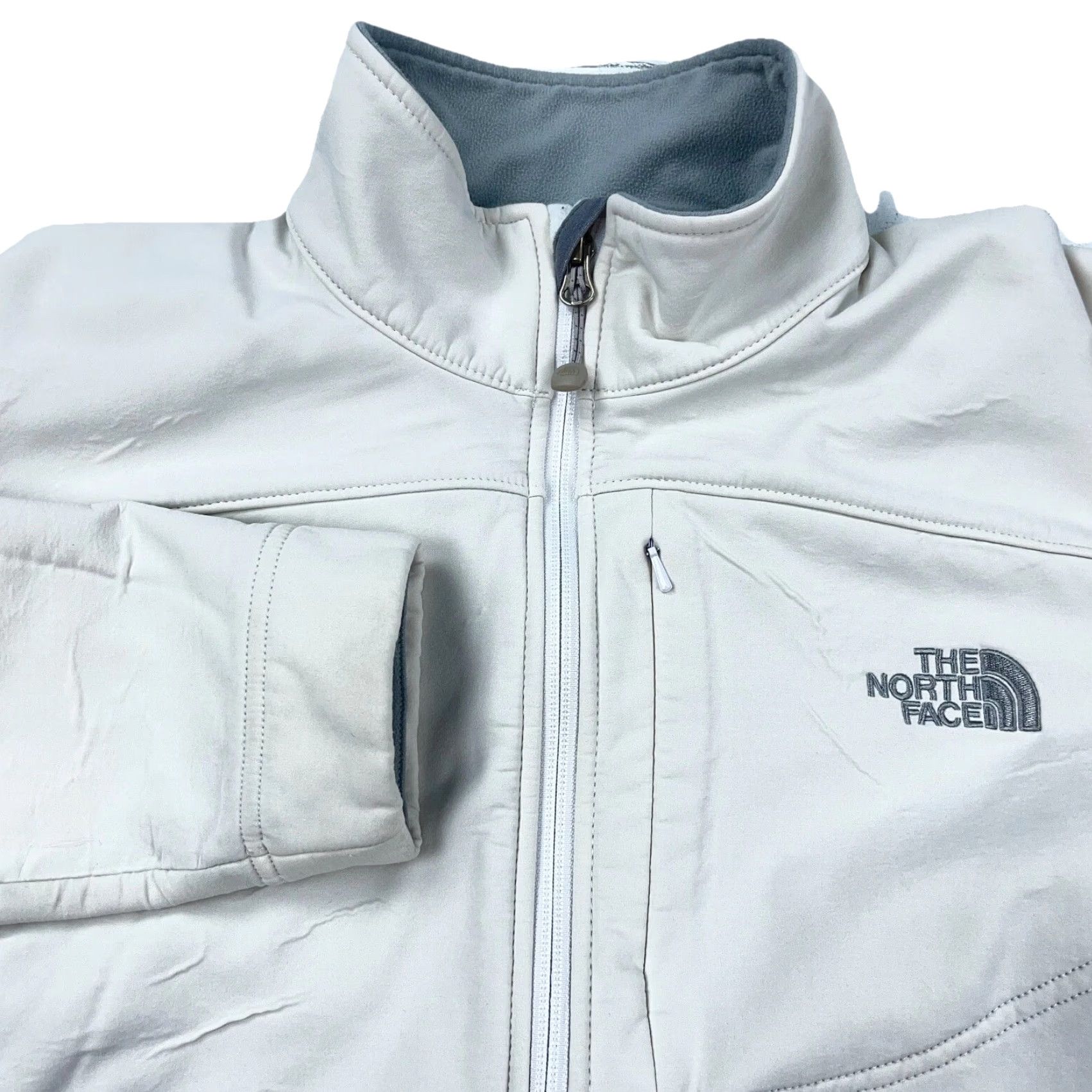 The North Face The North Face Jacket Women L White Soft Shell Apex Layer Coat Ladies Front Zip All Seasons Pockets Logo Embroidered Regular Fit Size L / US 10 / IT 46 - 2 Thumbnail