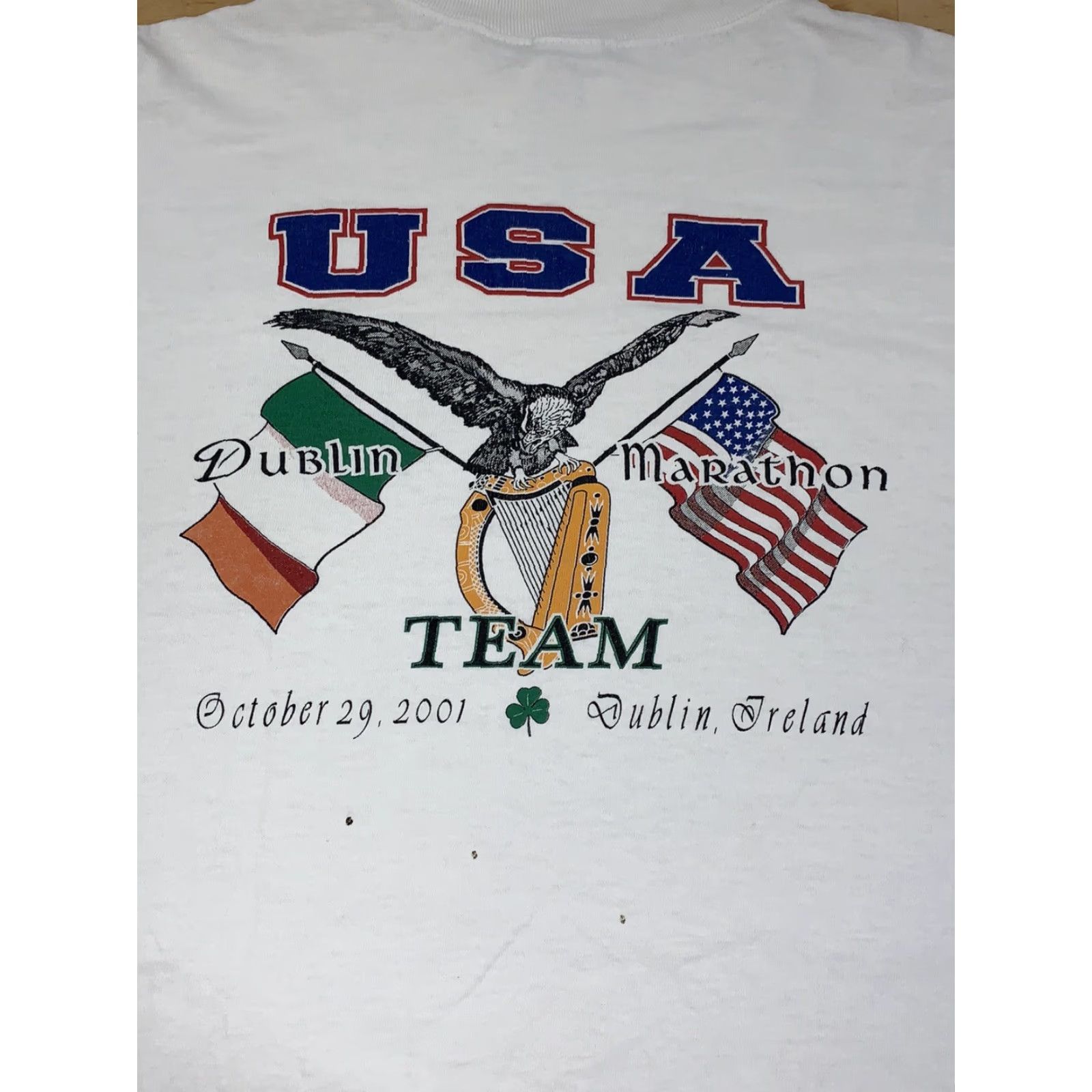 Vintage USA Dublin Marathon 2001 Graphic Long Sleeve White T Shirt XL Mens Size US XL / EU 56 / 4 - 2 Thumbnail