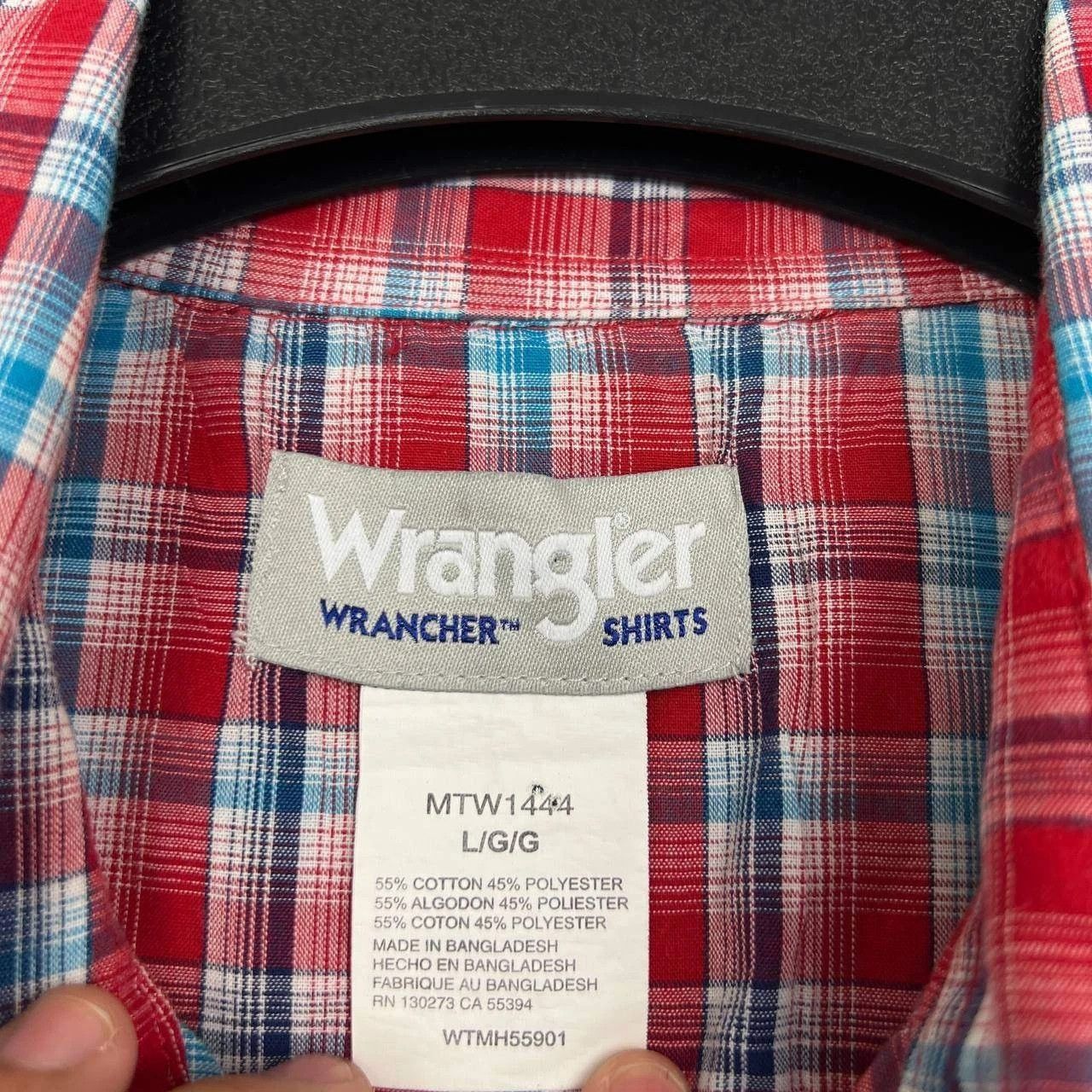 Wrangler Wrangler Button Up Shirt Men Red Plaid Collared Pocket L Size US L / EU 52-54 / 3 - 7 Thumbnail