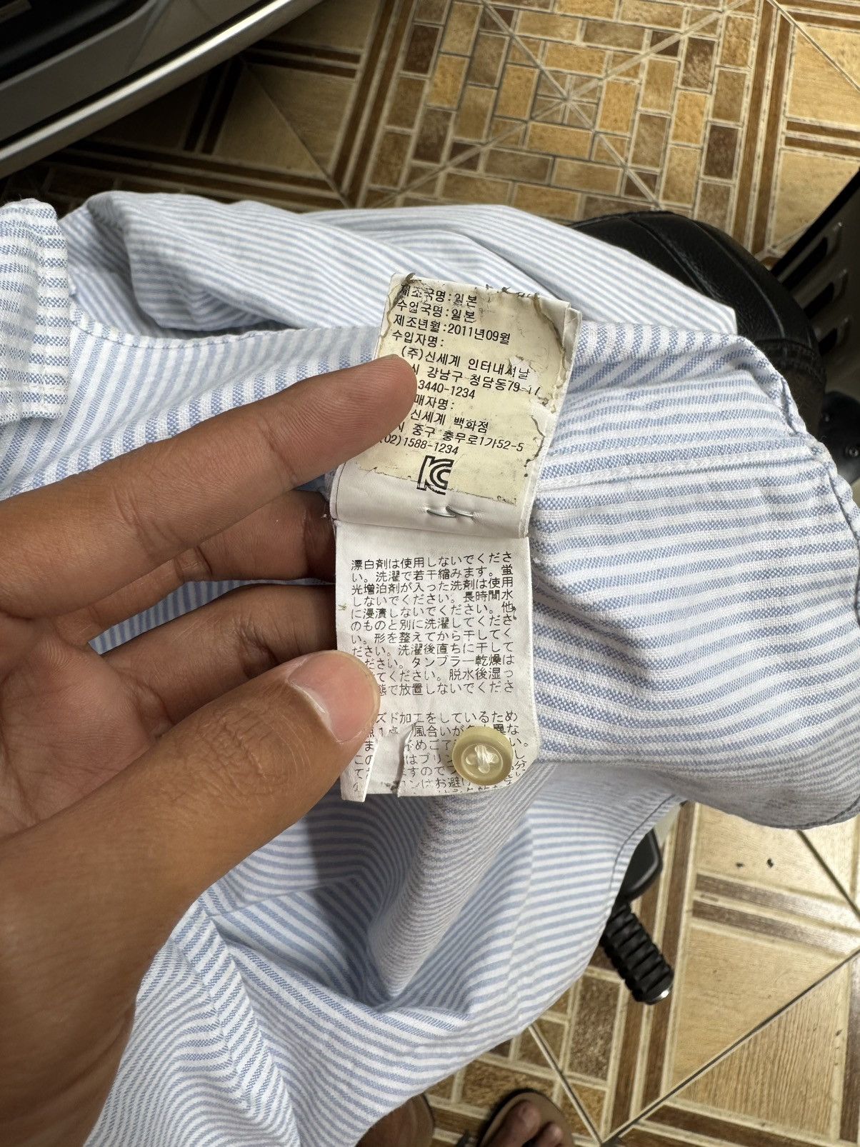Bape A BATHING APE OXFORD STRIPED POCKET LONG SHIRT🔥RARE🔥 Size US L / EU 52-54 / 3 - 8 Thumbnail