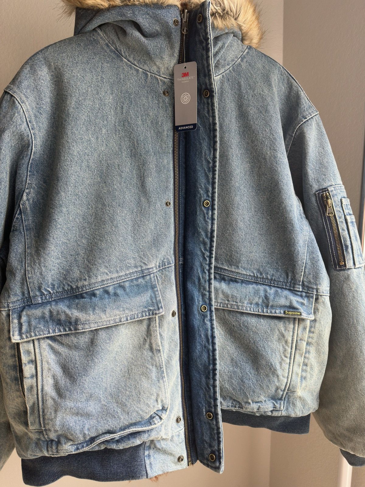 Supreme Faux Fur Reversible Work Jacket Denim Blue Size US L / EU 52-54 / 3 - 9 Thumbnail