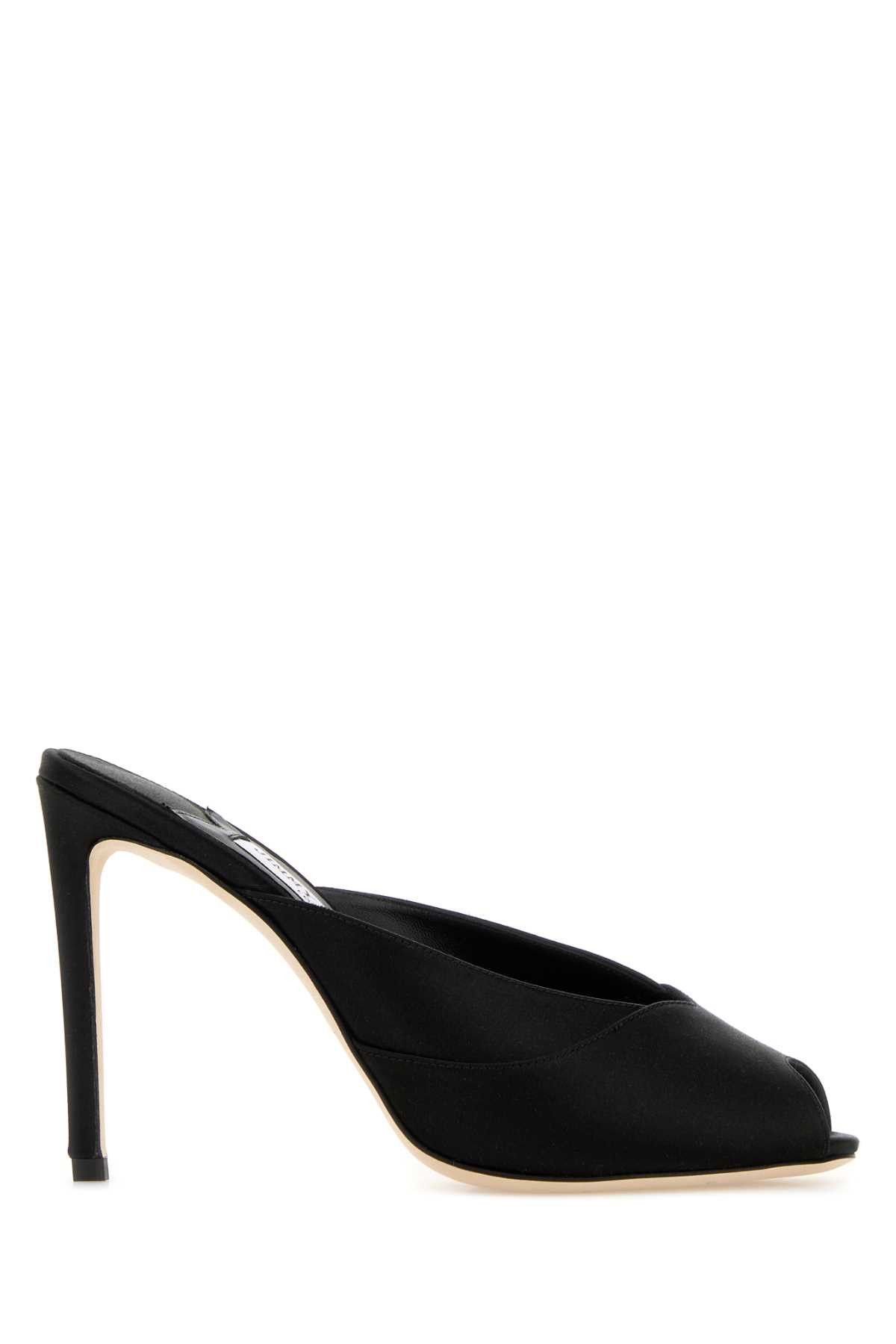 Jimmy Choo Black Satin Brigitte Mules Size US 6.5 / IT 36.5 - 1 Thumbnail