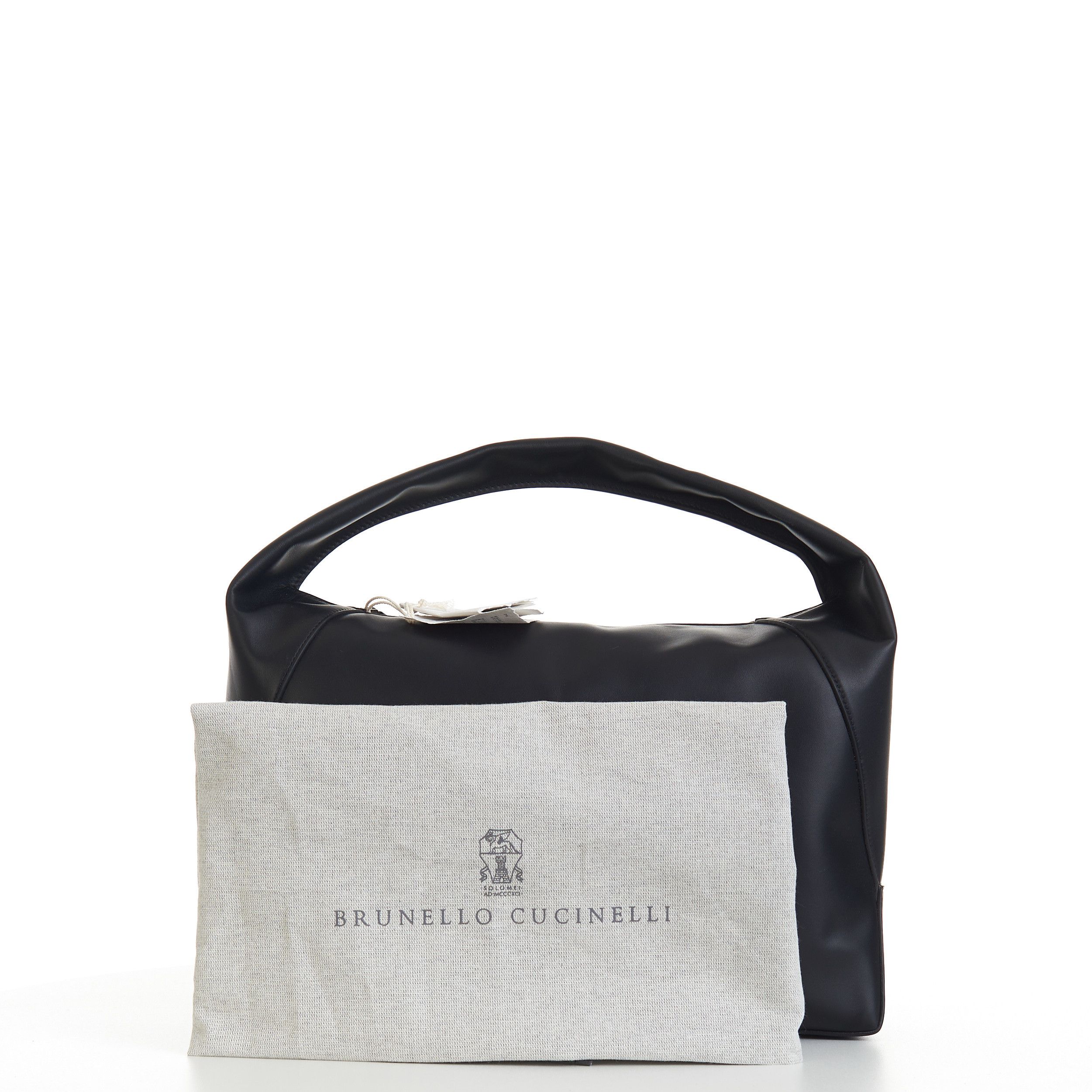 Brunello Cucinelli Hobo Bag In Black Calfskin Leather Size ONE SIZE - 9 Thumbnail
