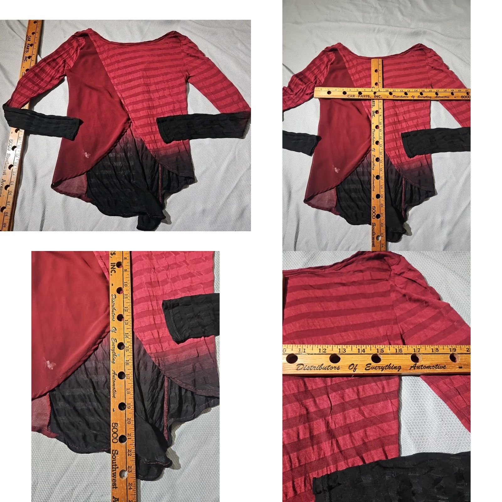 Miss Me VINTAGE Miss Womens Shirt S Red Embellished Grunge Preppy Y2k Batwing Shirt Womens M2 Size S / US 4 / IT 40 - 8 Thumbnail
