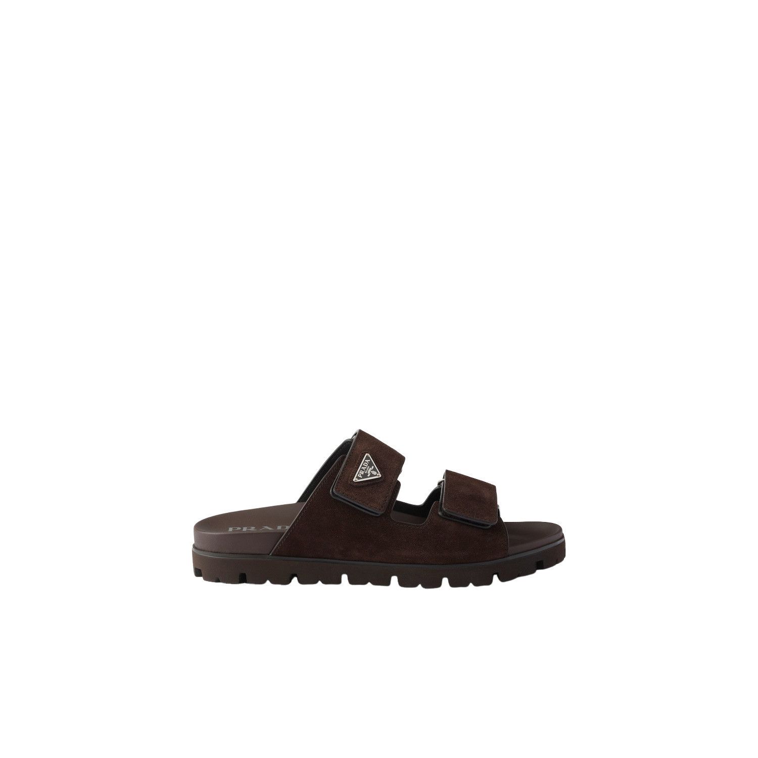 Prada PRADA $1250 Dark Brown Suede Sandals New & Authentic (Men's Size US 9.5 / EU 42-43 - 2 Thumbnail