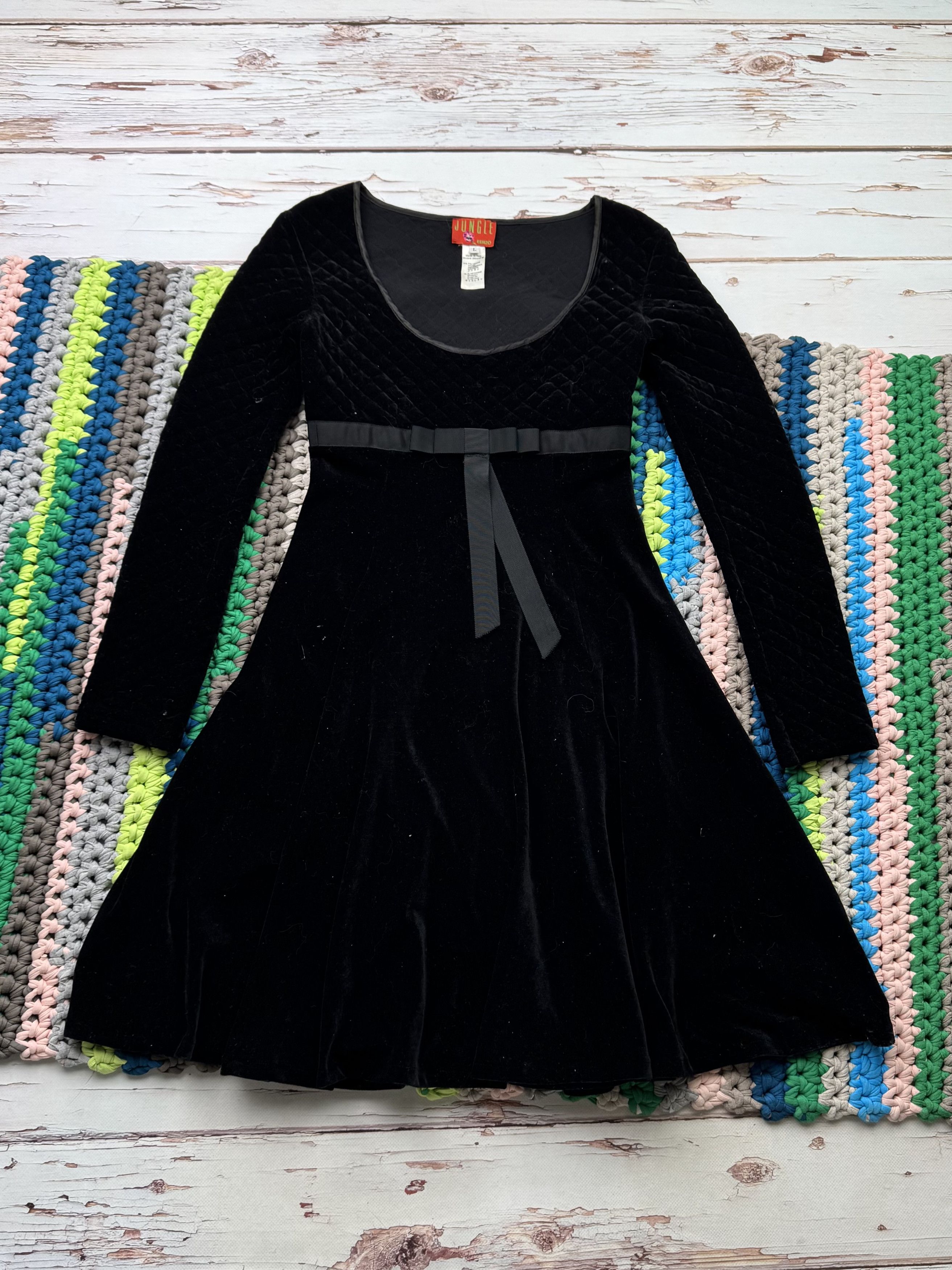 Kenzo Jungle Kenzo Vintage Velour Dress With Long Sleeve (V7)(D10) Size M / US 6-8 / IT 42-44 - 1 Thumbnail