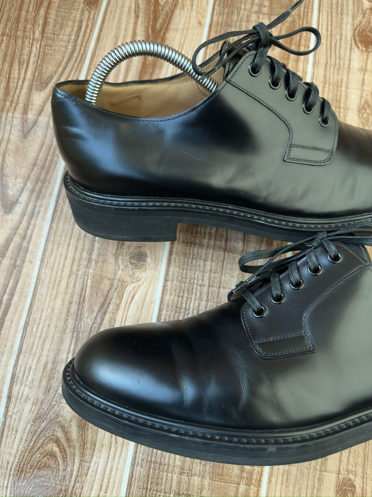 Louis Vuitton Louis Vuitton Black Leather Lace Up Derby Oxfords Size US 9 / EU 42 - 9 Thumbnail