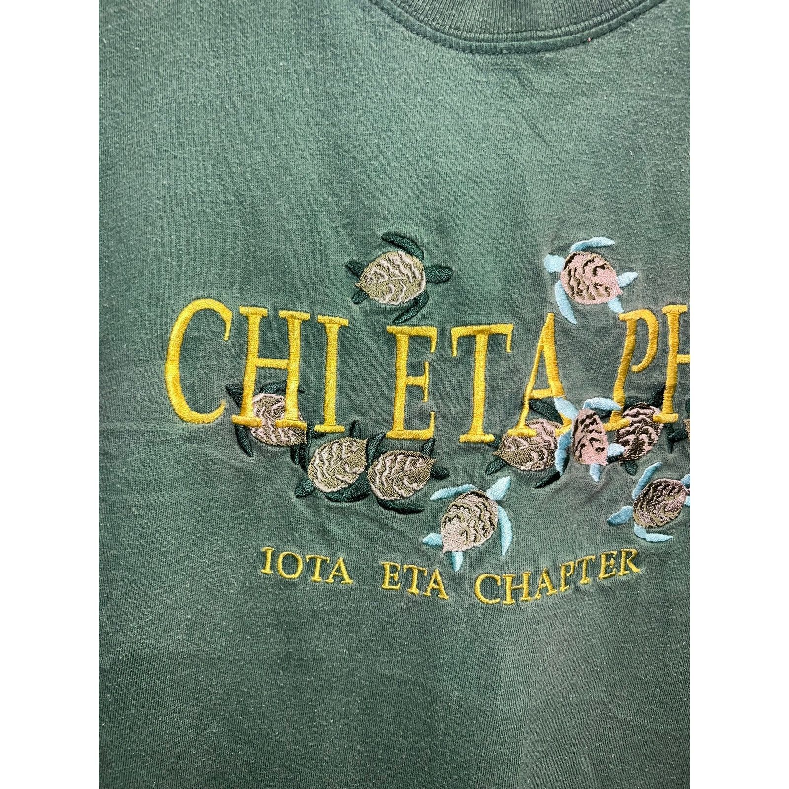 Vintage Vintatge Chi Eta Phi Shirt Iota Eta Turtle Green Tee VTG XL Size US XL / EU 56 / 4 - 3 Thumbnail