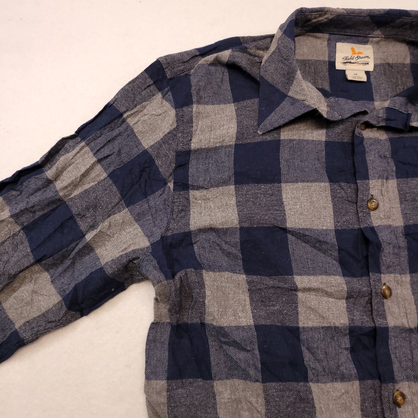 Field & Stream Field & Stream Gingham Flannel Shirt Mens Size Large L Blue Size US L / EU 52-54 / 3 - 4 Thumbnail