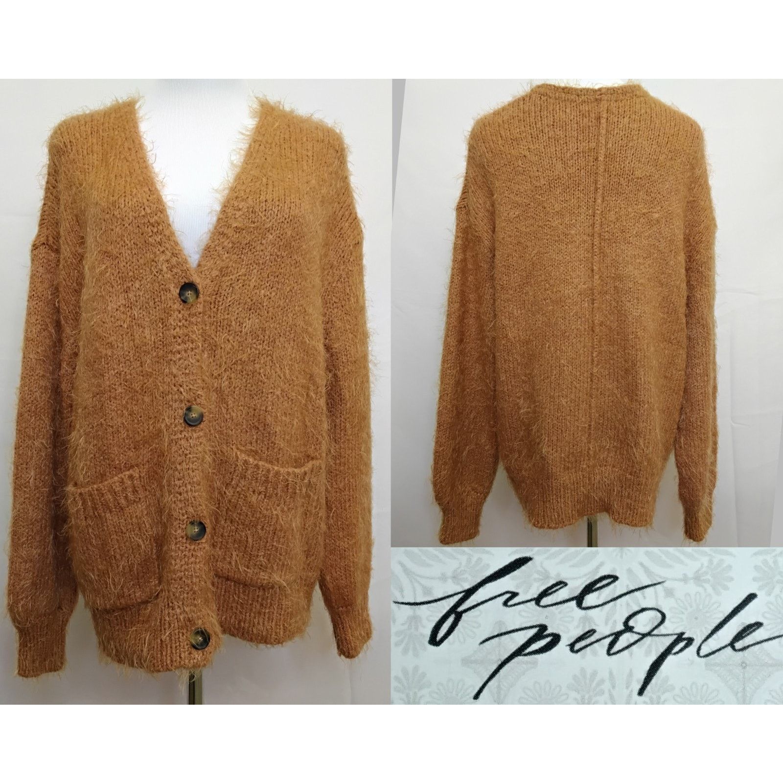 Free People Free People Fuzzy Mohair Cardigan Women's XS Orange NWT Size XS / US 0-2 / IT 36-38 - 1 Thumbnail