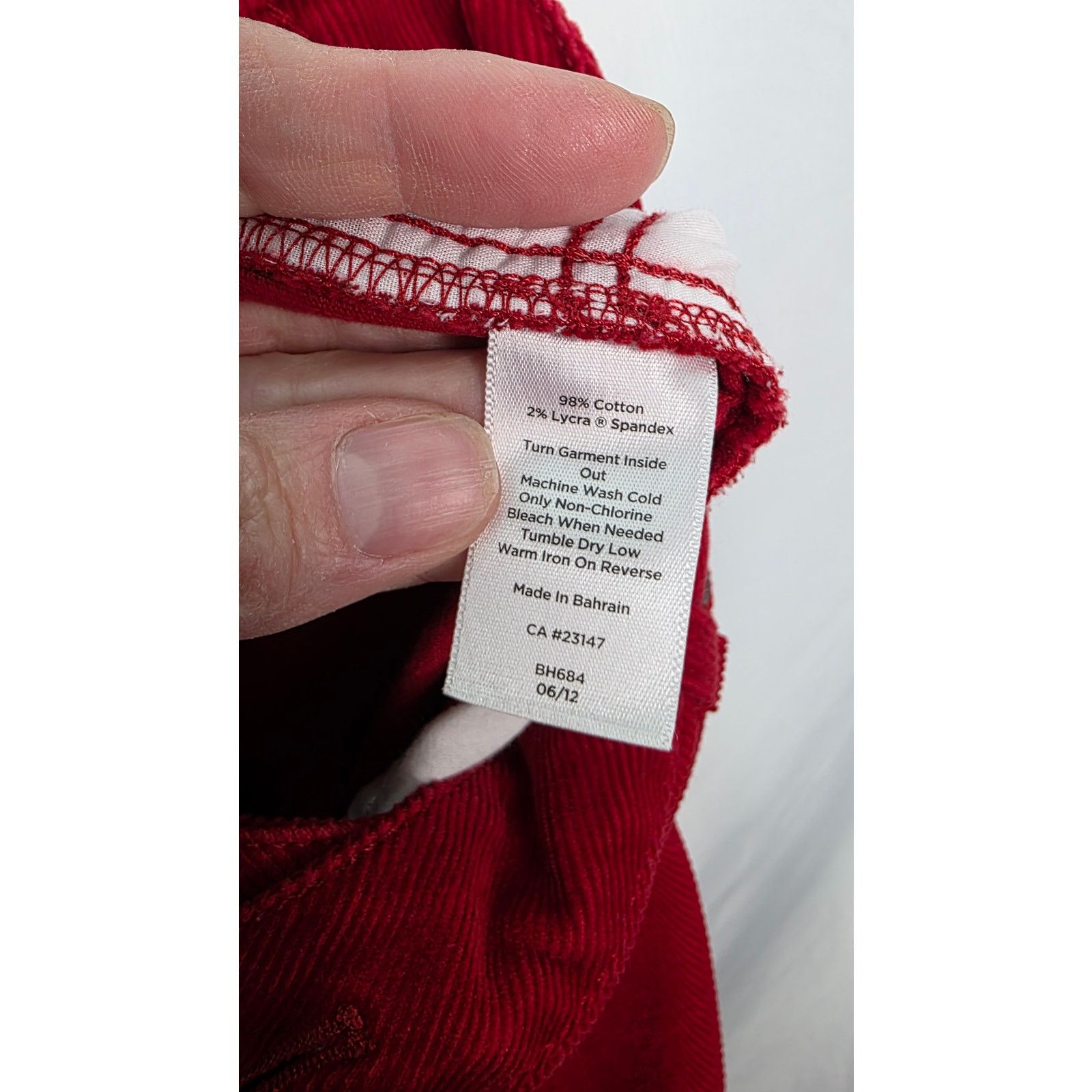 Other Talbots Red Classic Wide Leg Curvy Corduroy Women's Pants Size 35" - 9 Thumbnail