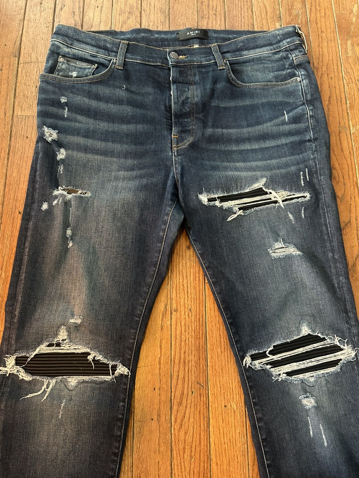 Amiri Amiri Light Blue MX1 Distressed Skinny Jeans - Size 38 Size US 38 / EU 54 - 3 Thumbnail