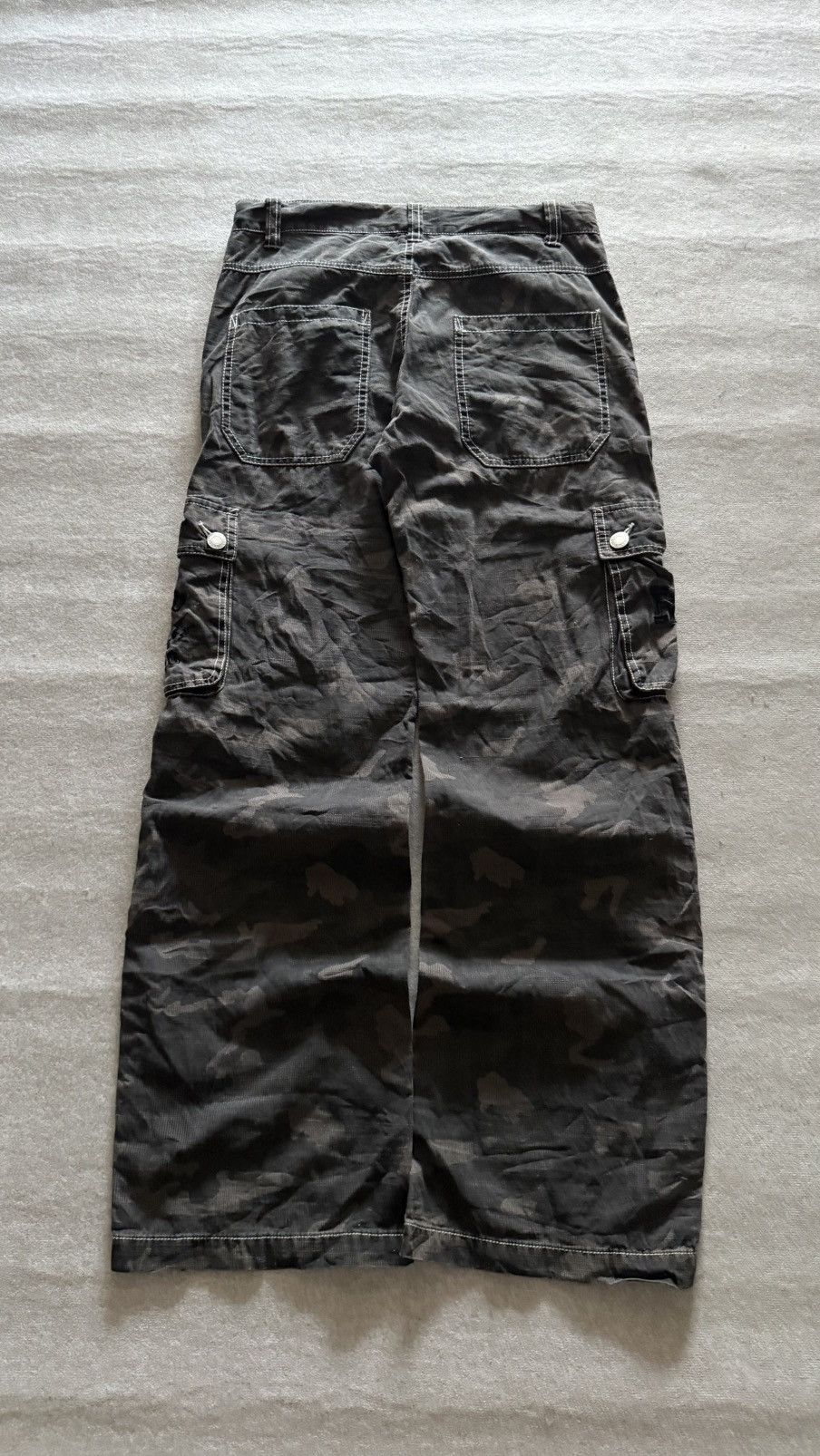 Japanese Brand Rare Ba-Tsu Studio Skull Embroidery Camo Tactical Pants Size US 28 / EU 44 - 3 Thumbnail