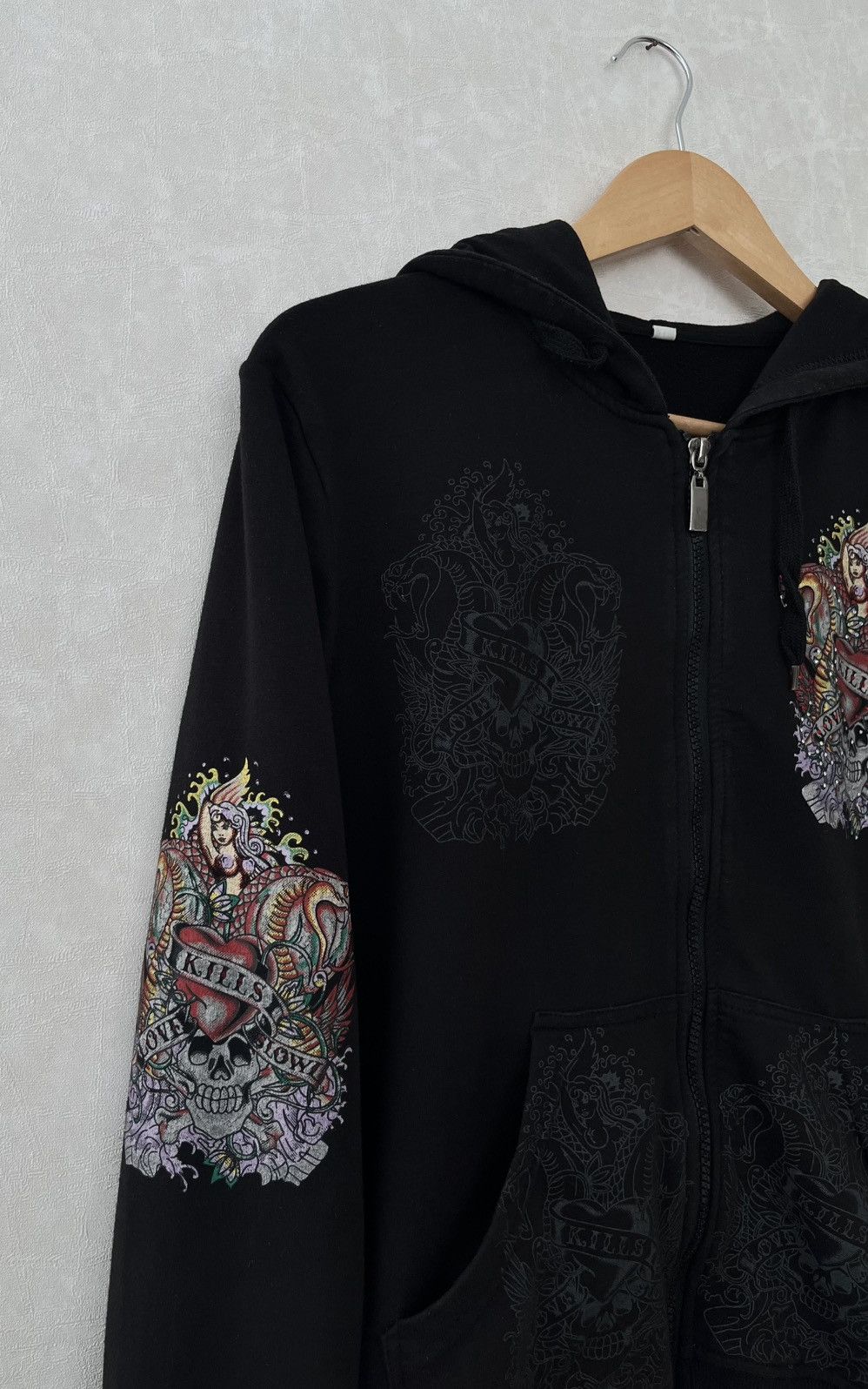 Japanese Brand Ed Hardy Style Y2K Zip Hoodie Size US S / EU 44-46 / 1 - 3 Thumbnail