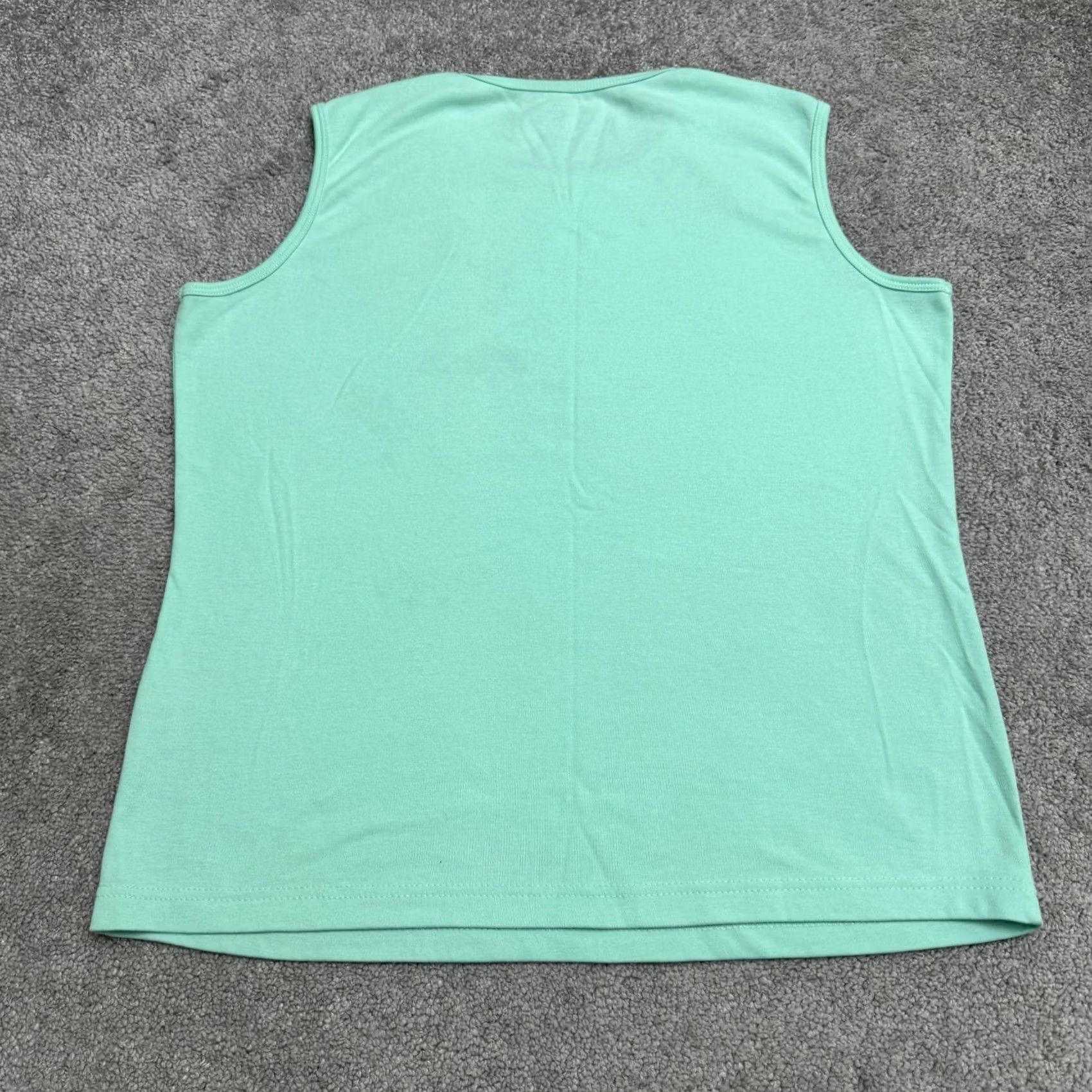 Blair Blair Tank Top Women Large Mint Crew Sleeveless Basic Cotton Blend Regular Fit Casual Lightweight Breathable Solid Size L / US 10 / IT 46 - 2 Thumbnail
