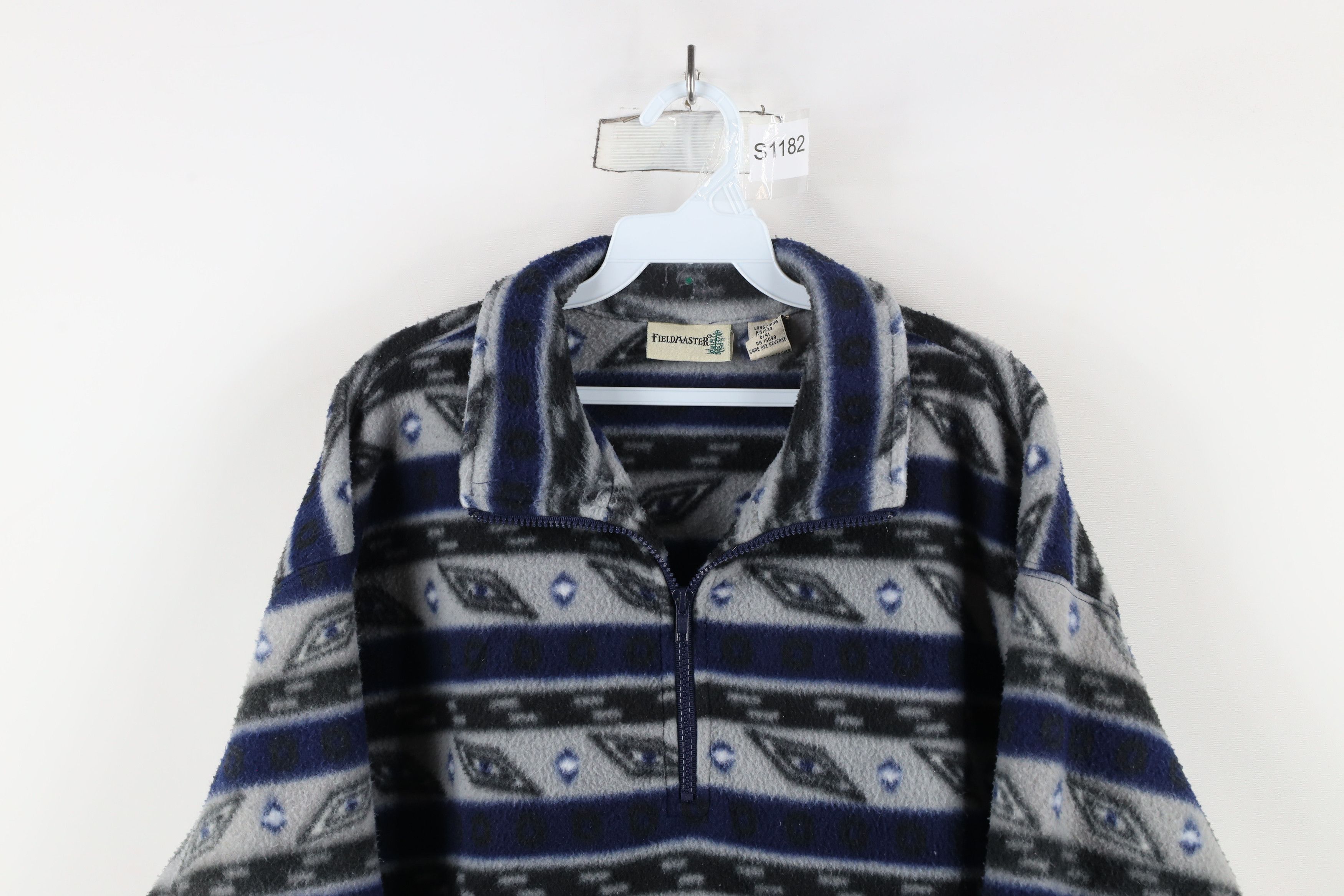 Vintage Vintage 90s Streetwear Southwestern Half Zip Fleece Sweater Size US M / EU 48-50 / 2 - 2 Thumbnail